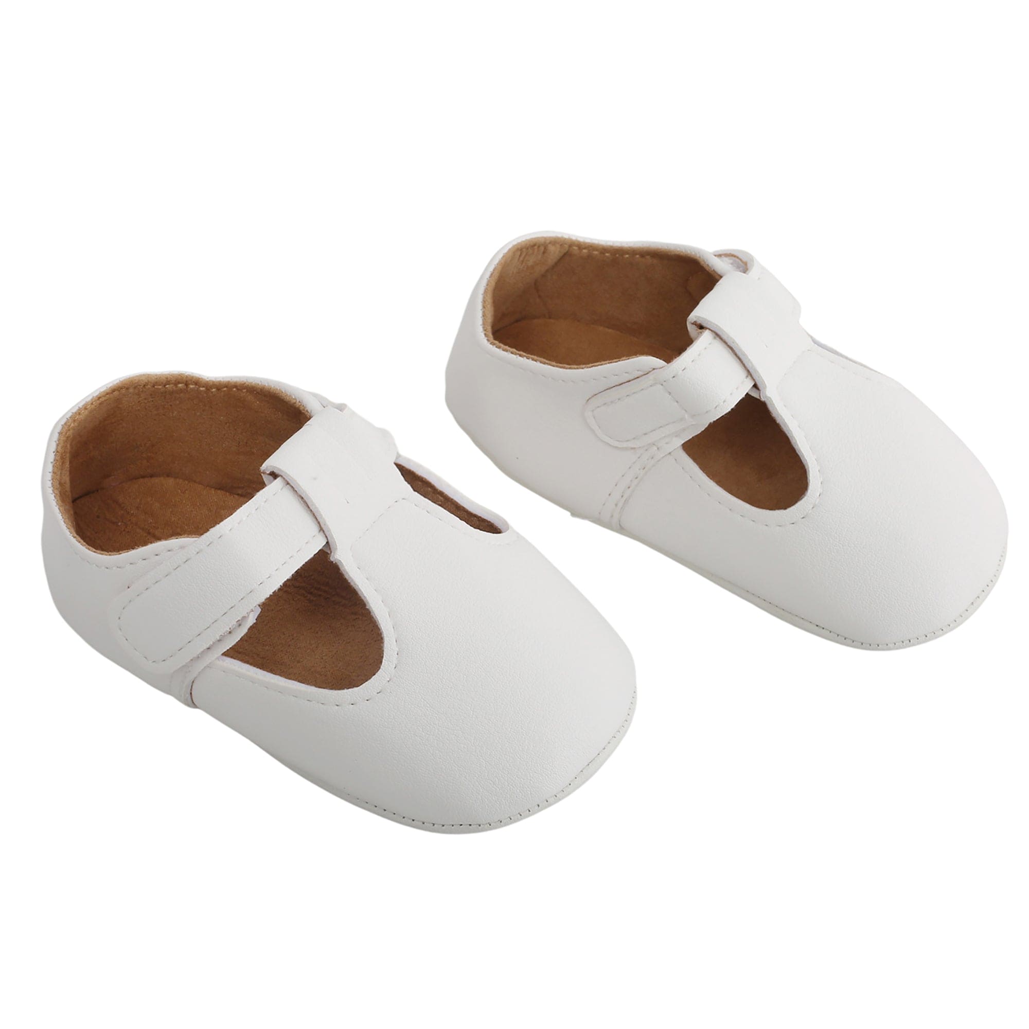 Baby Moo Dressy White Velcro Booties