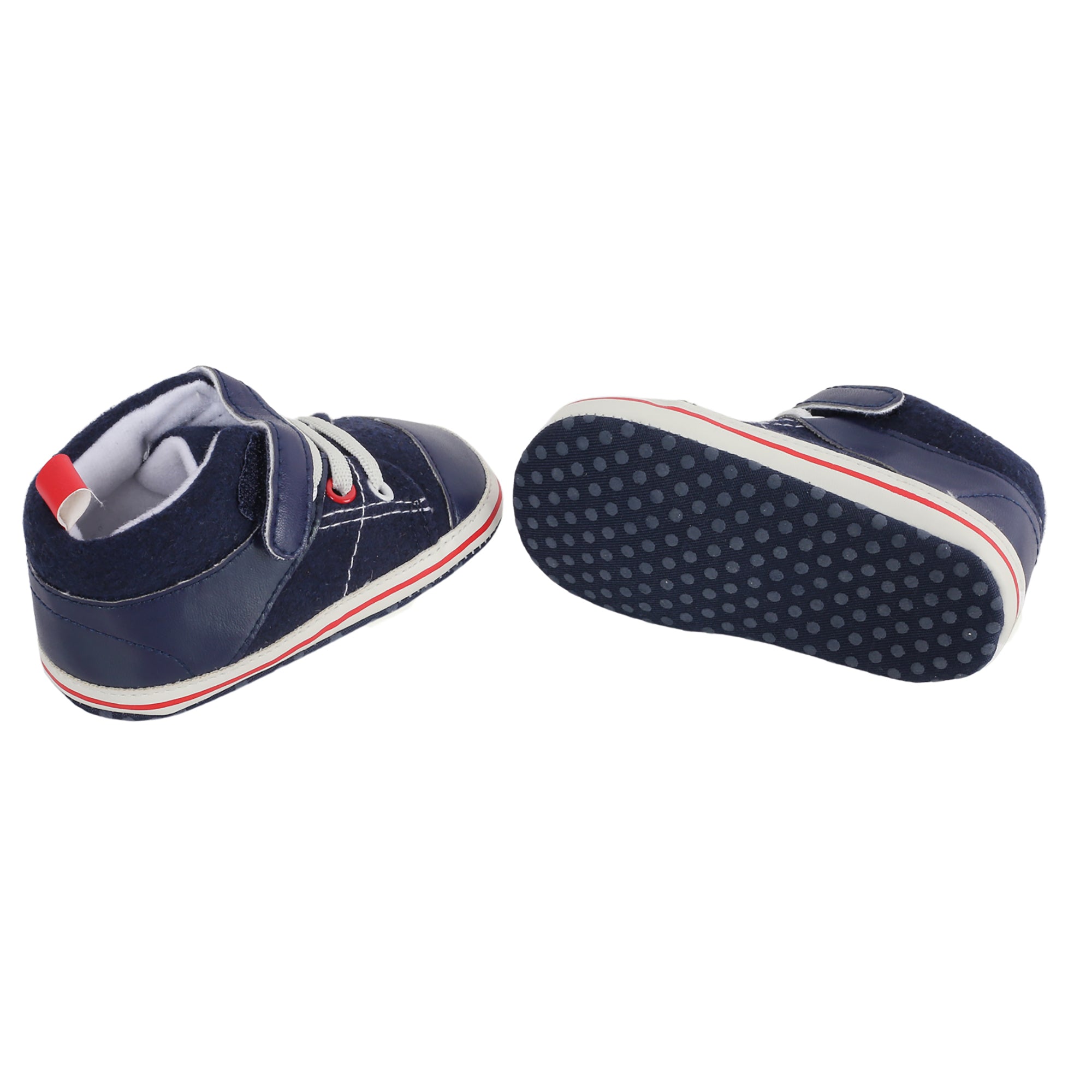 Casual Navy Blue Velcro Booties