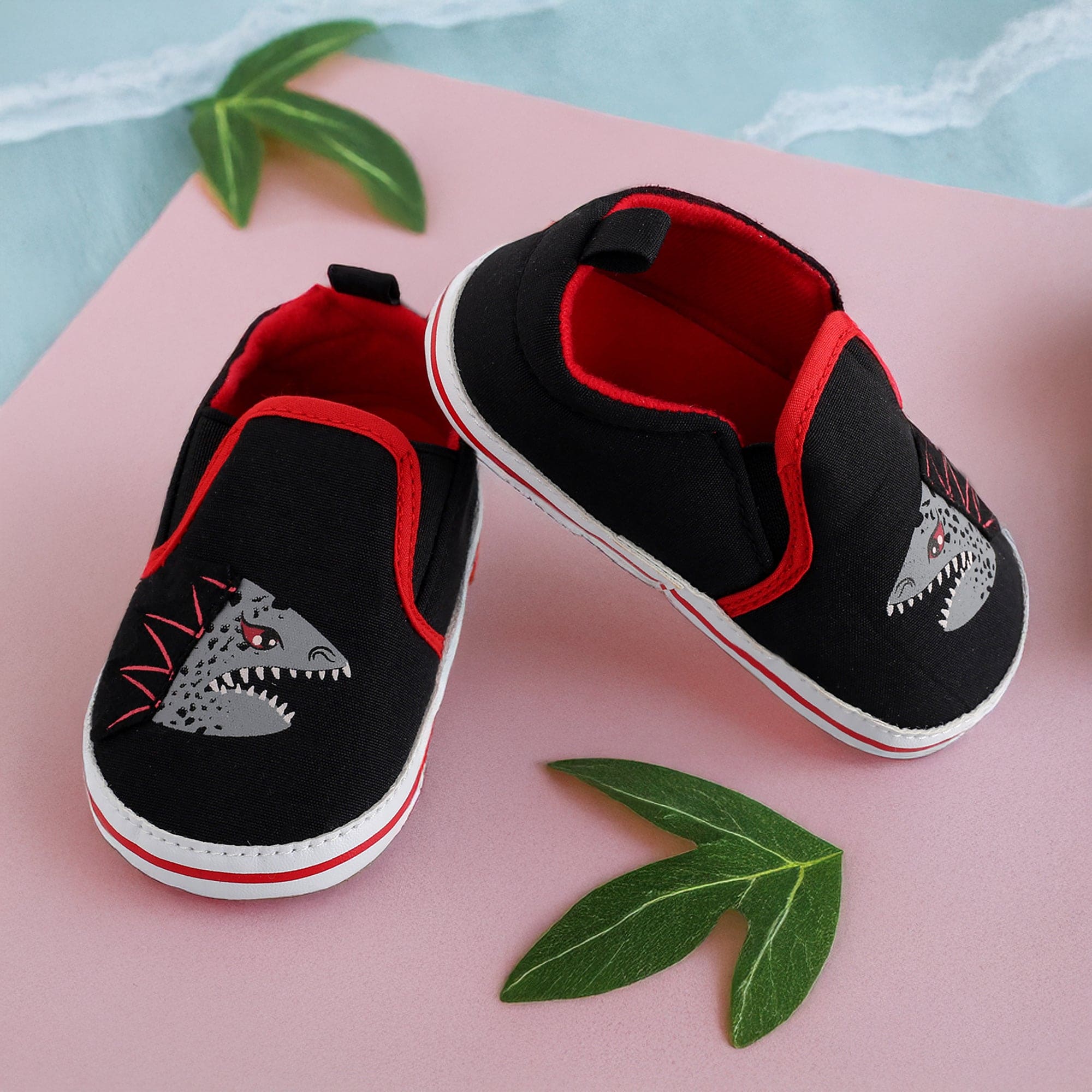 Baby Moo Monster Black Slip-On Booties