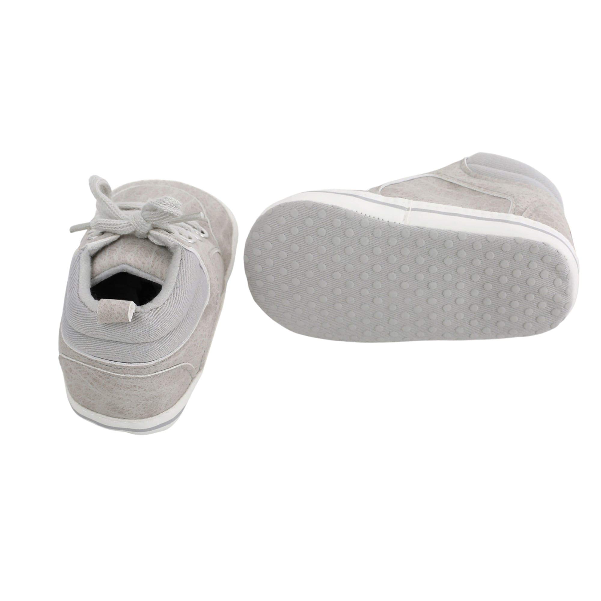 Baby Moo Textured Grey Lace Up Sneakers