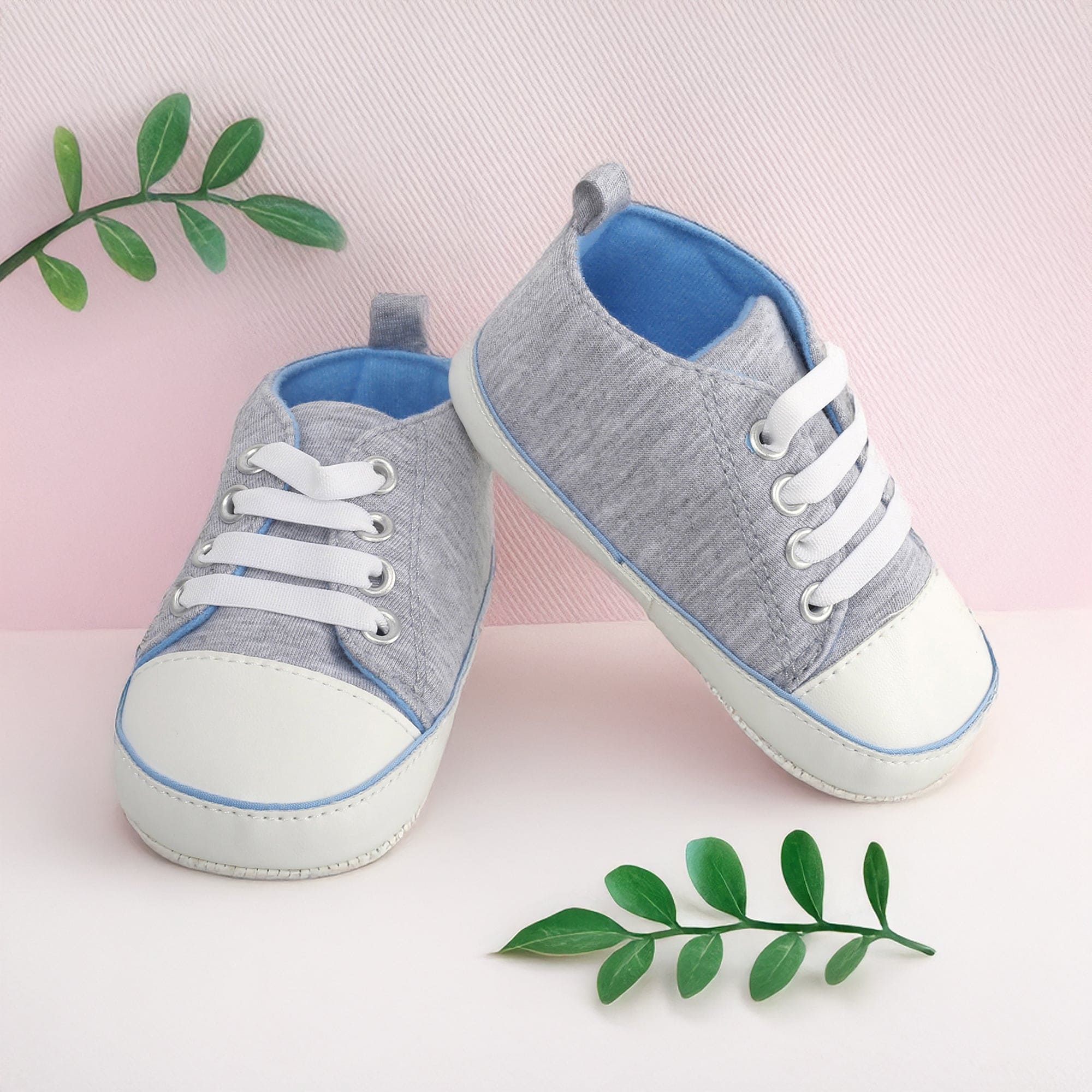 Baby Moo Grey Lace Up Sneakers
