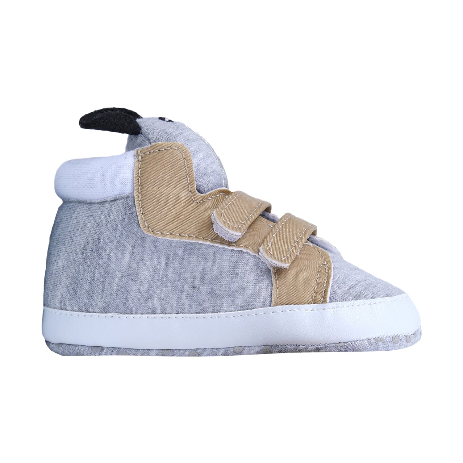 Elephant Cute And Stylish Comfy Velcro Booties - Grey