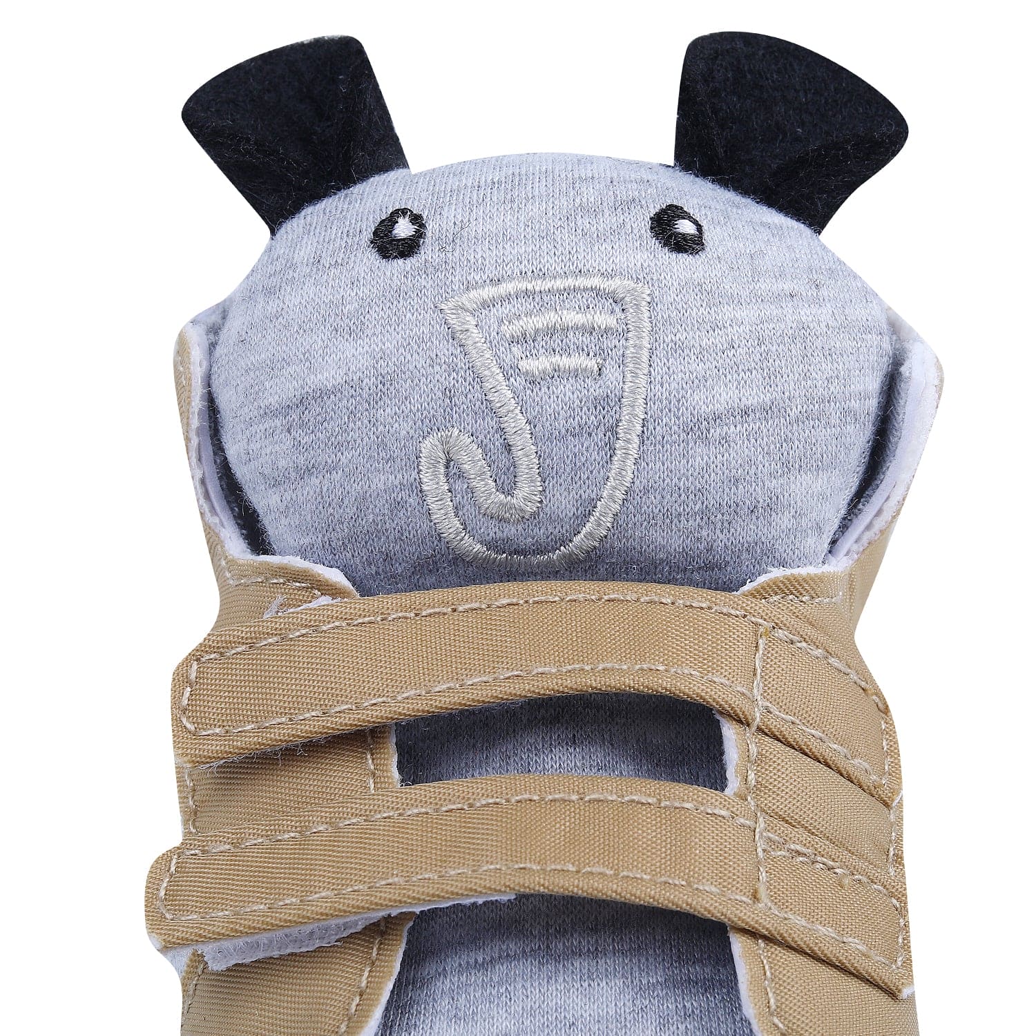 Elephant Cute And Stylish Comfy Velcro Booties - Grey