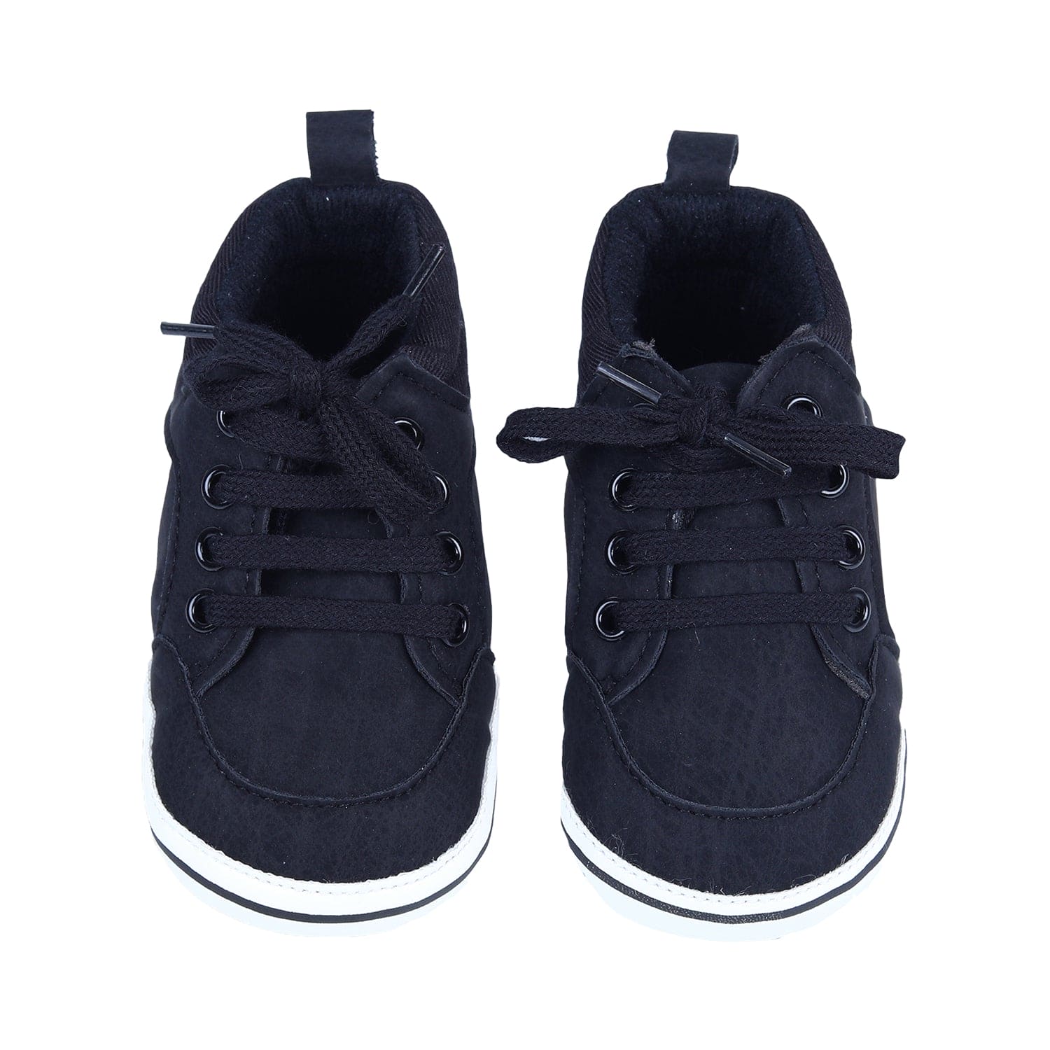 Textured Leather Lace-Up Stylish Anti-Slip Sneaker Shoes - Navy Blue