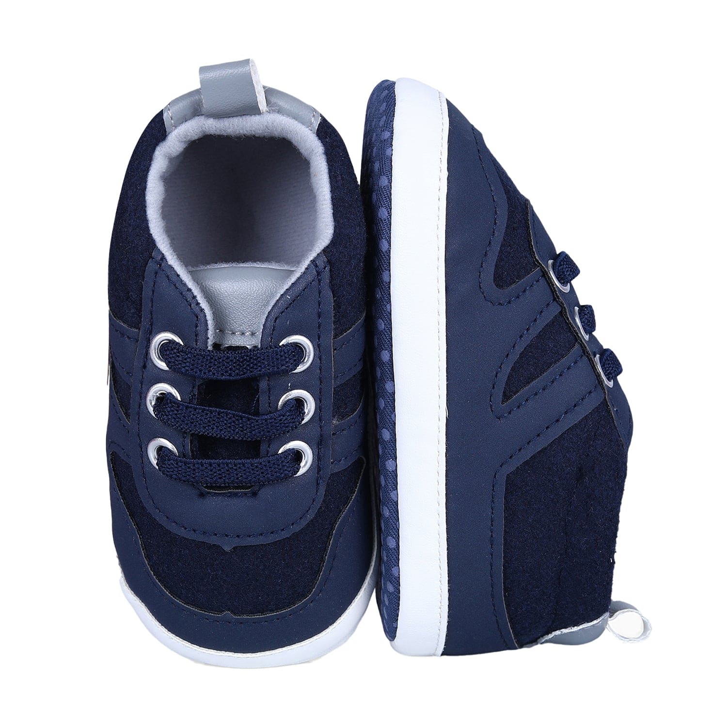 Lace-up Colour-blocked Comfortable Anti-Slip Sneaker Booties - Blue