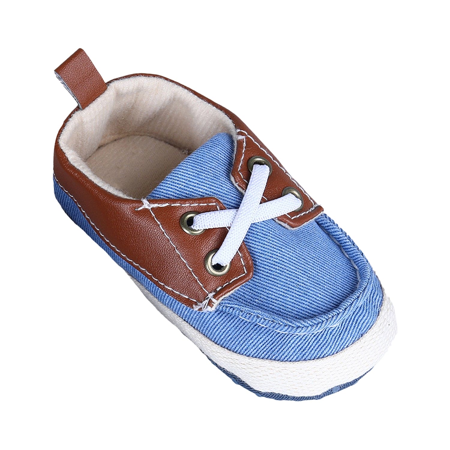 Colour Blocked Stylish Boat Slip-On Booties - Blue