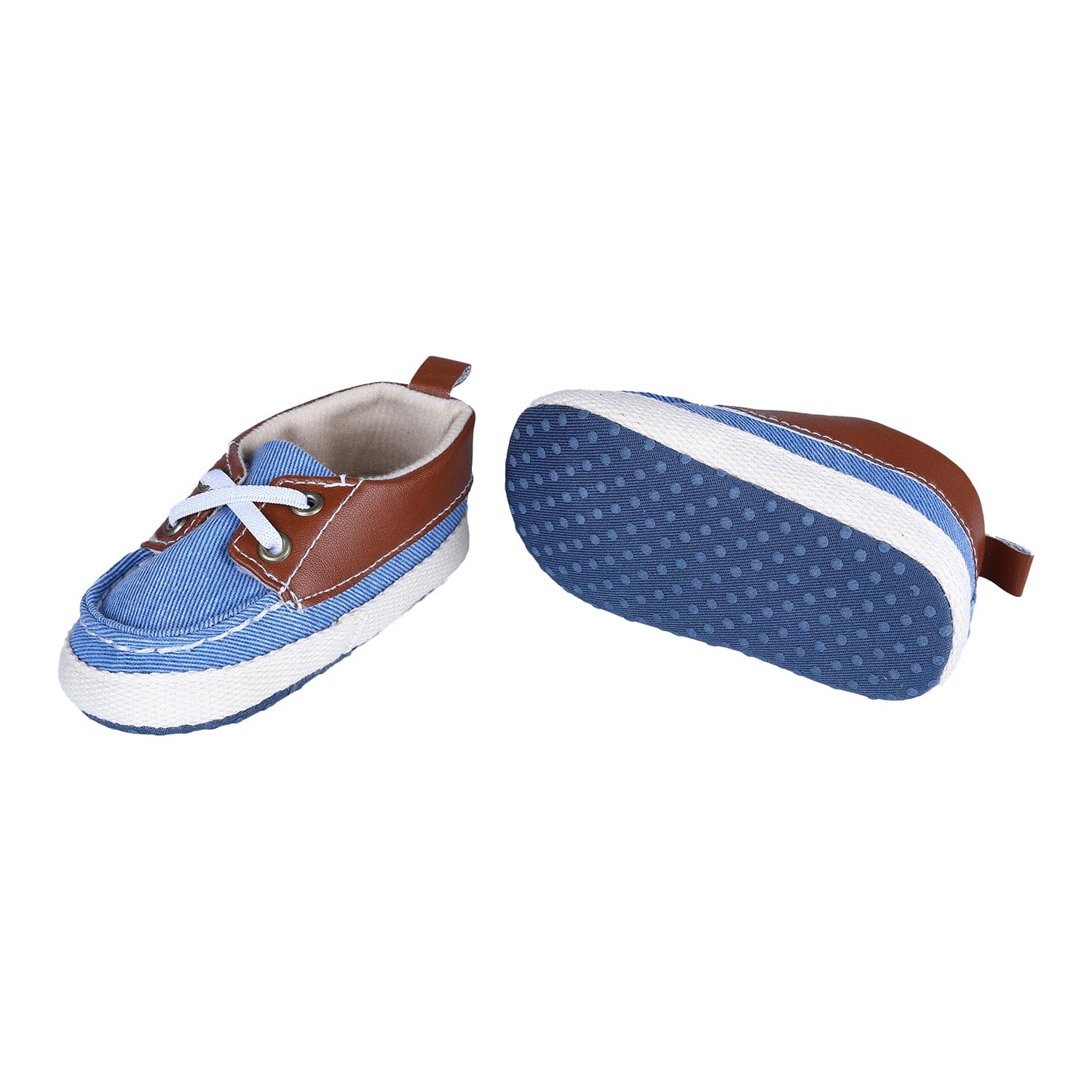 Colour Blocked Stylish Boat Slip-On Booties - Blue