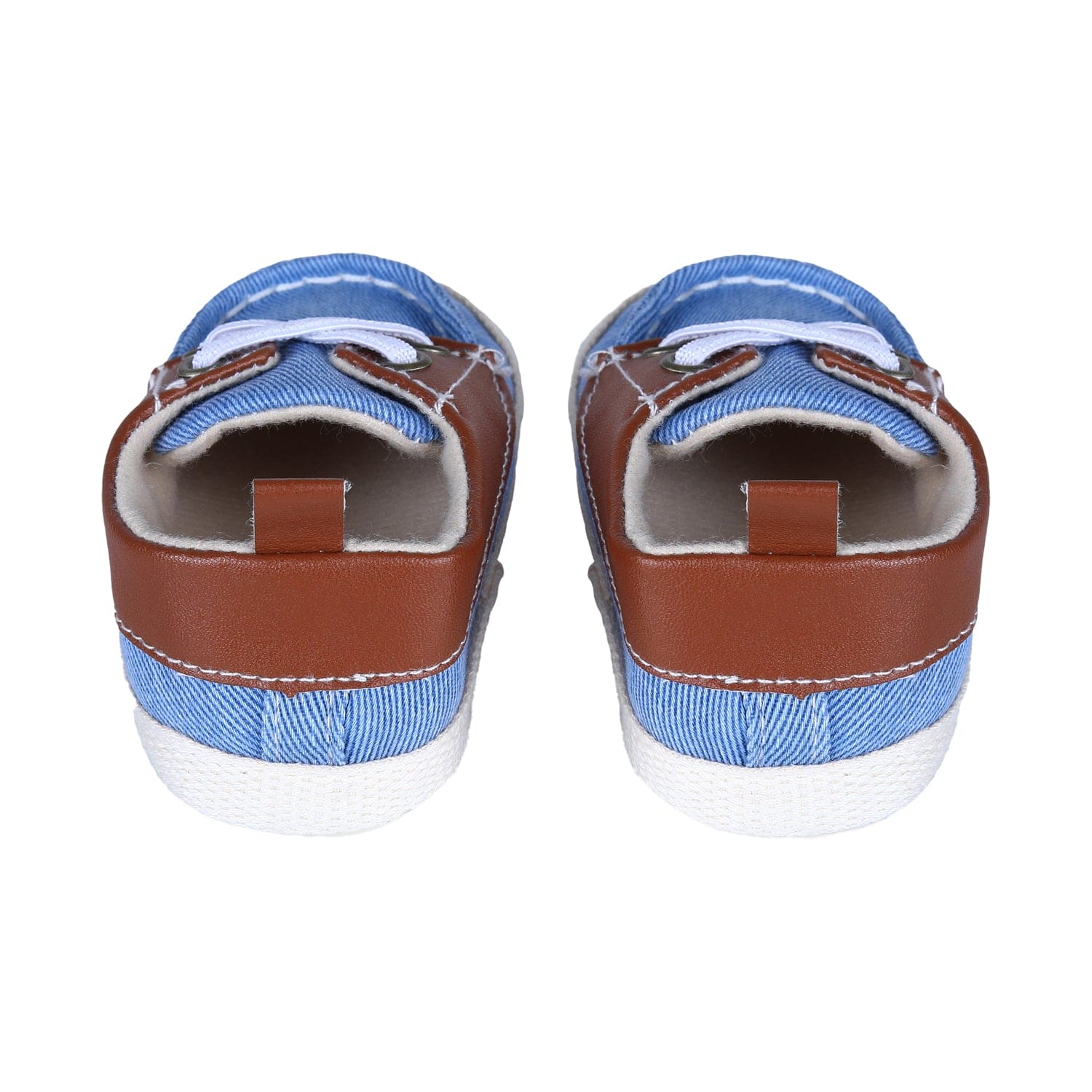 Colour Blocked Stylish Boat Slip-On Booties - Blue