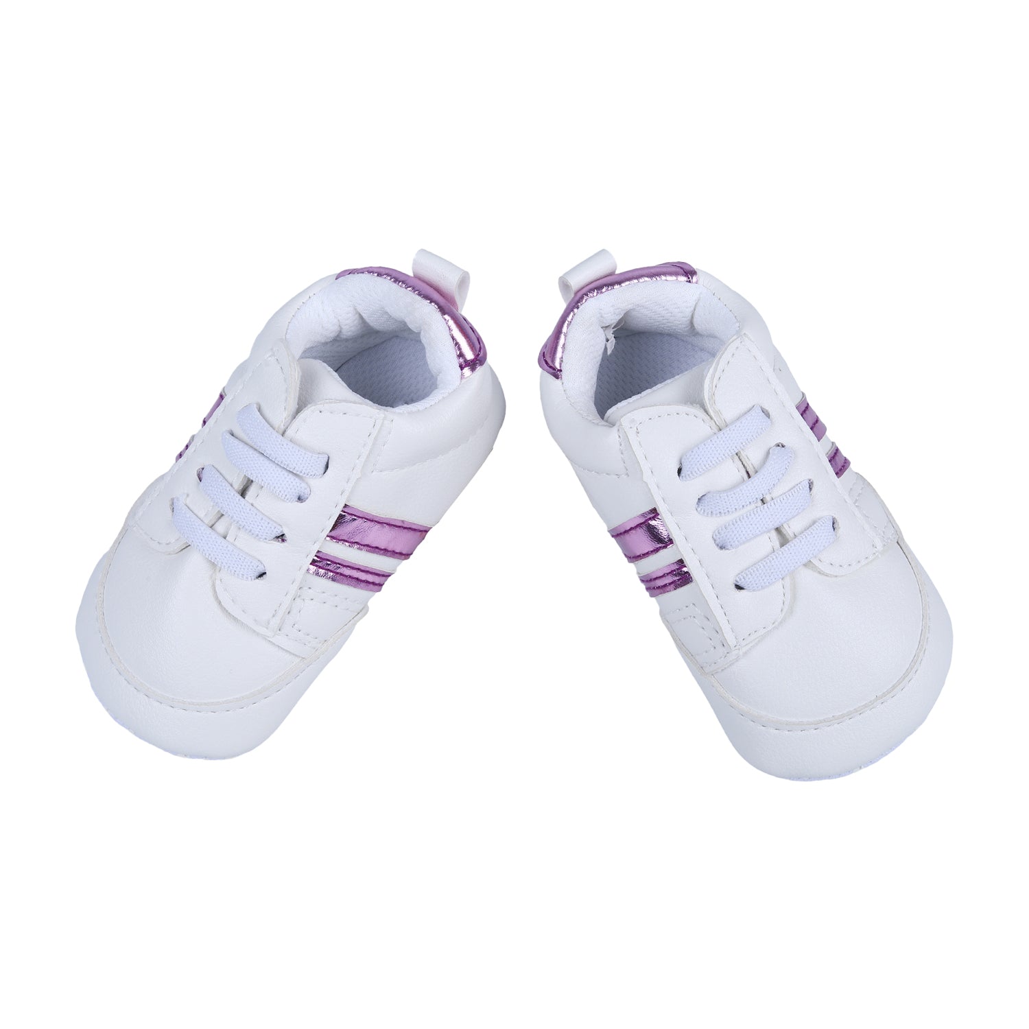 Metallic Stripes Fancy Anti-Slip Sneaker Shoes - White