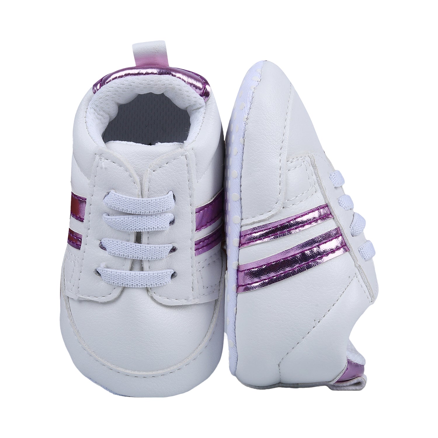 Metallic Stripes Fancy Anti-Slip Sneaker Shoes - White