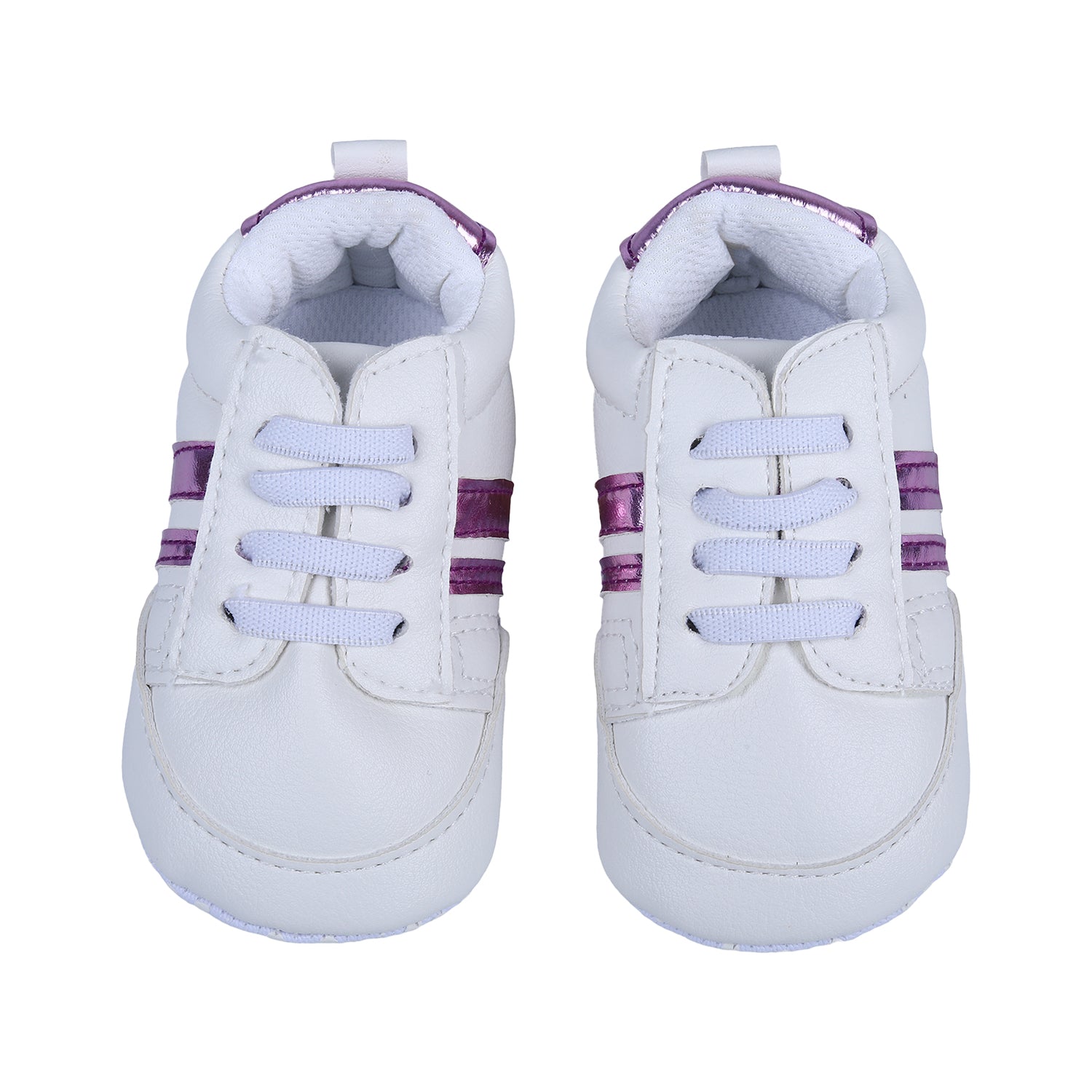 Metallic Stripes Fancy Anti-Slip Sneaker Shoes - White