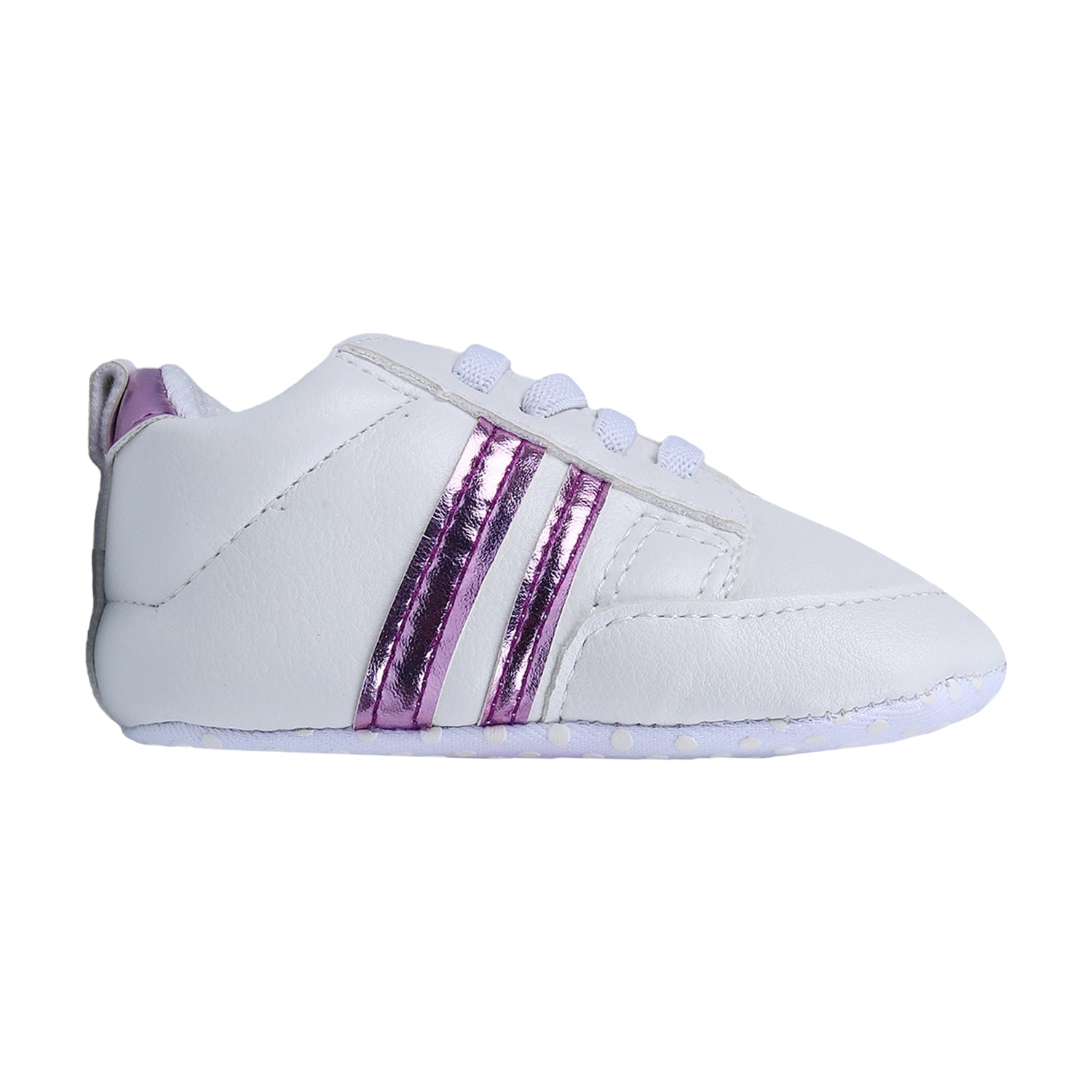 Metallic Stripes Fancy Anti-Slip Sneaker Shoes - White