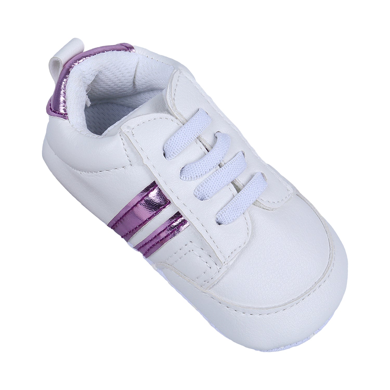 Metallic Stripes Fancy Anti-Slip Sneaker Shoes - White