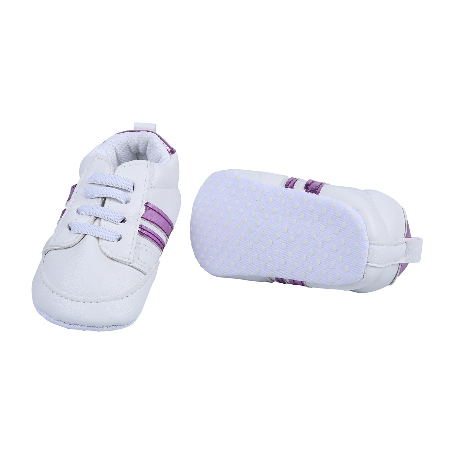 Metallic Stripes Fancy Anti-Slip Sneaker Shoes - White