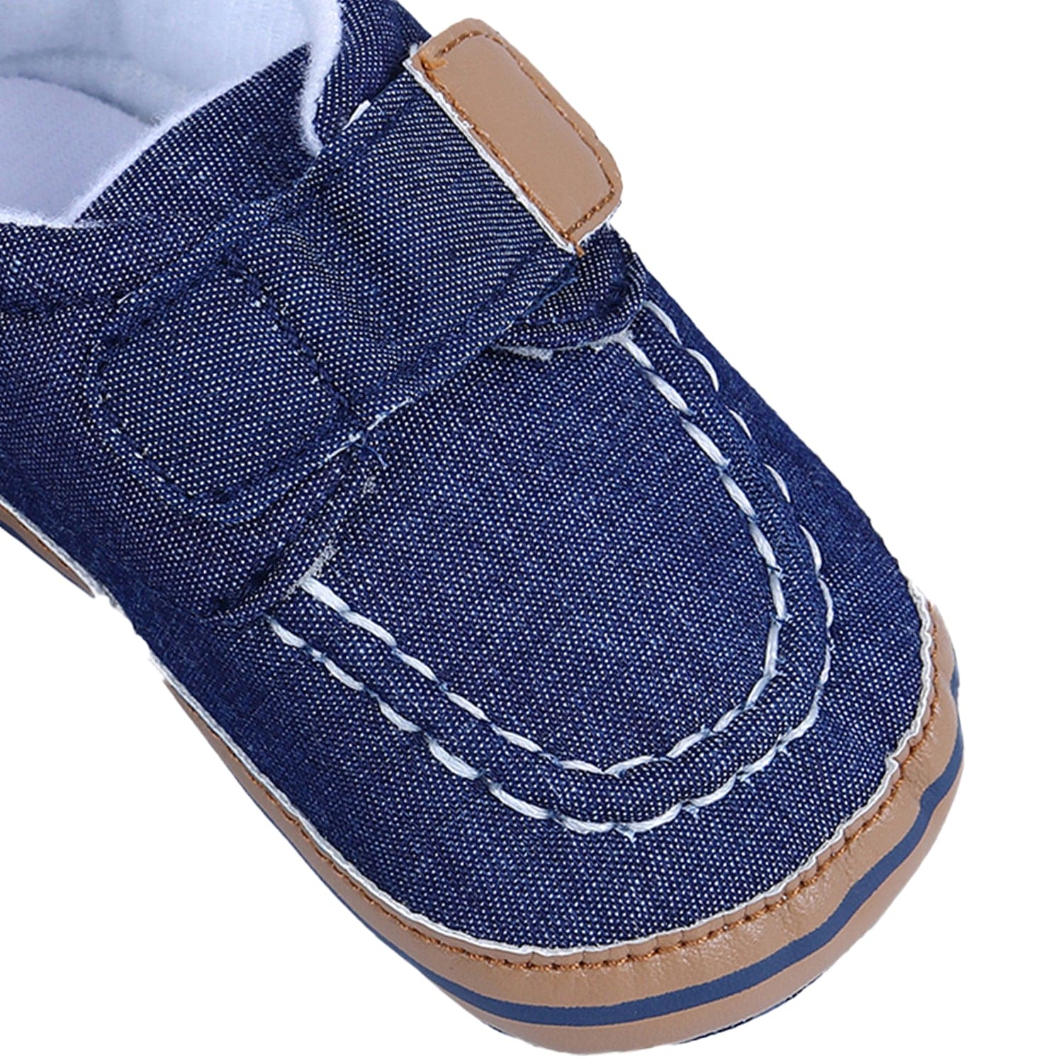 Solid Hookloop Stylish And Casual Denim Velcro Booties - Blue