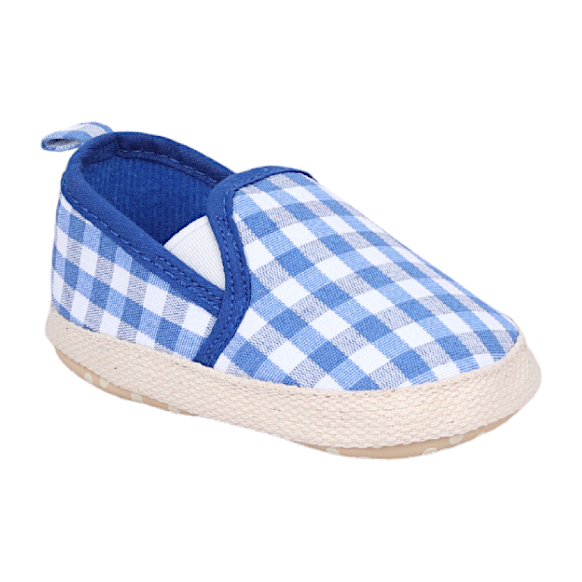 Baby Moo Classic Checkerboard Comfortable Slip-On Anti-Skid Canvas Sneakers - Blue