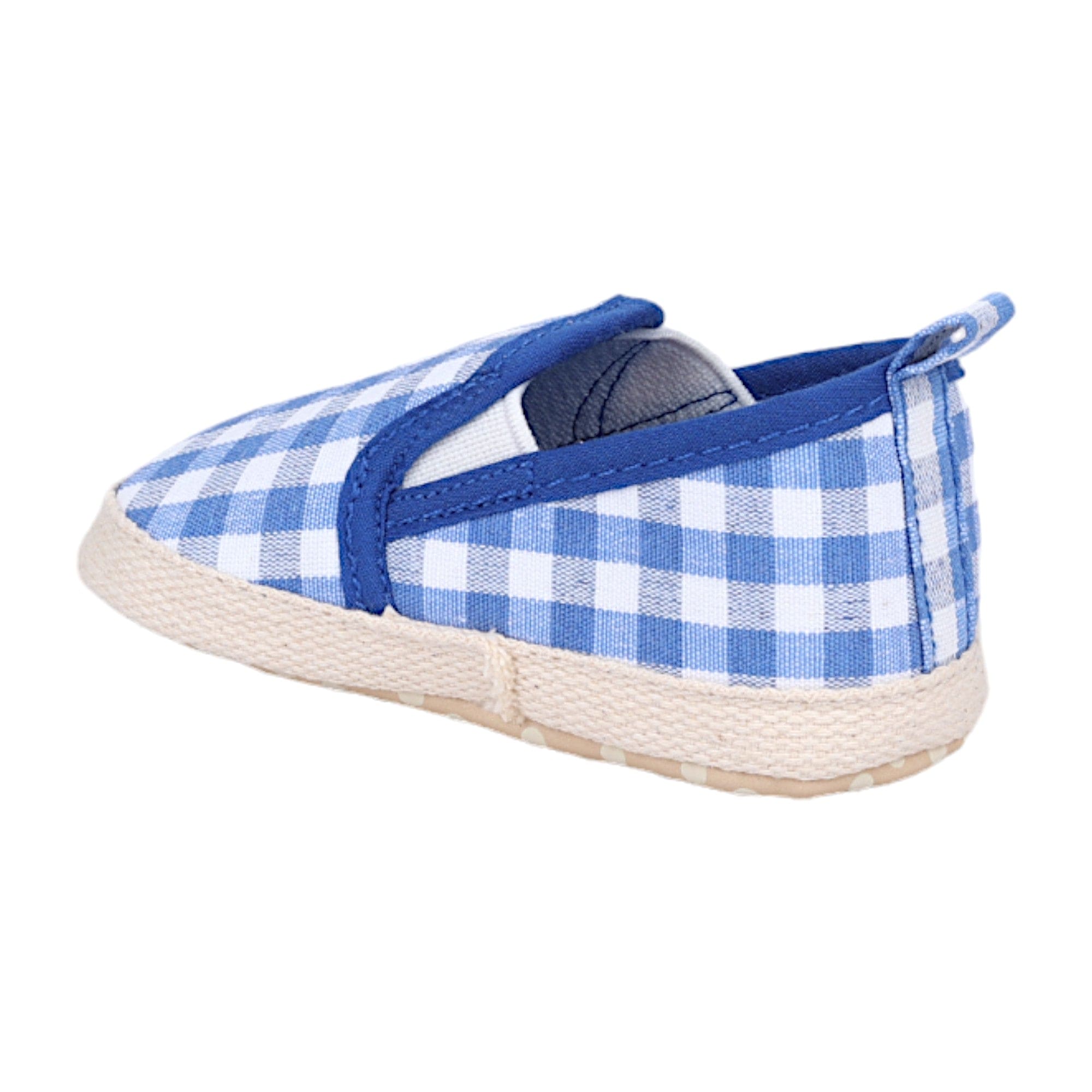 Baby Moo Classic Checkerboard Comfortable Slip-On Anti-Skid Canvas Sneakers - Blue