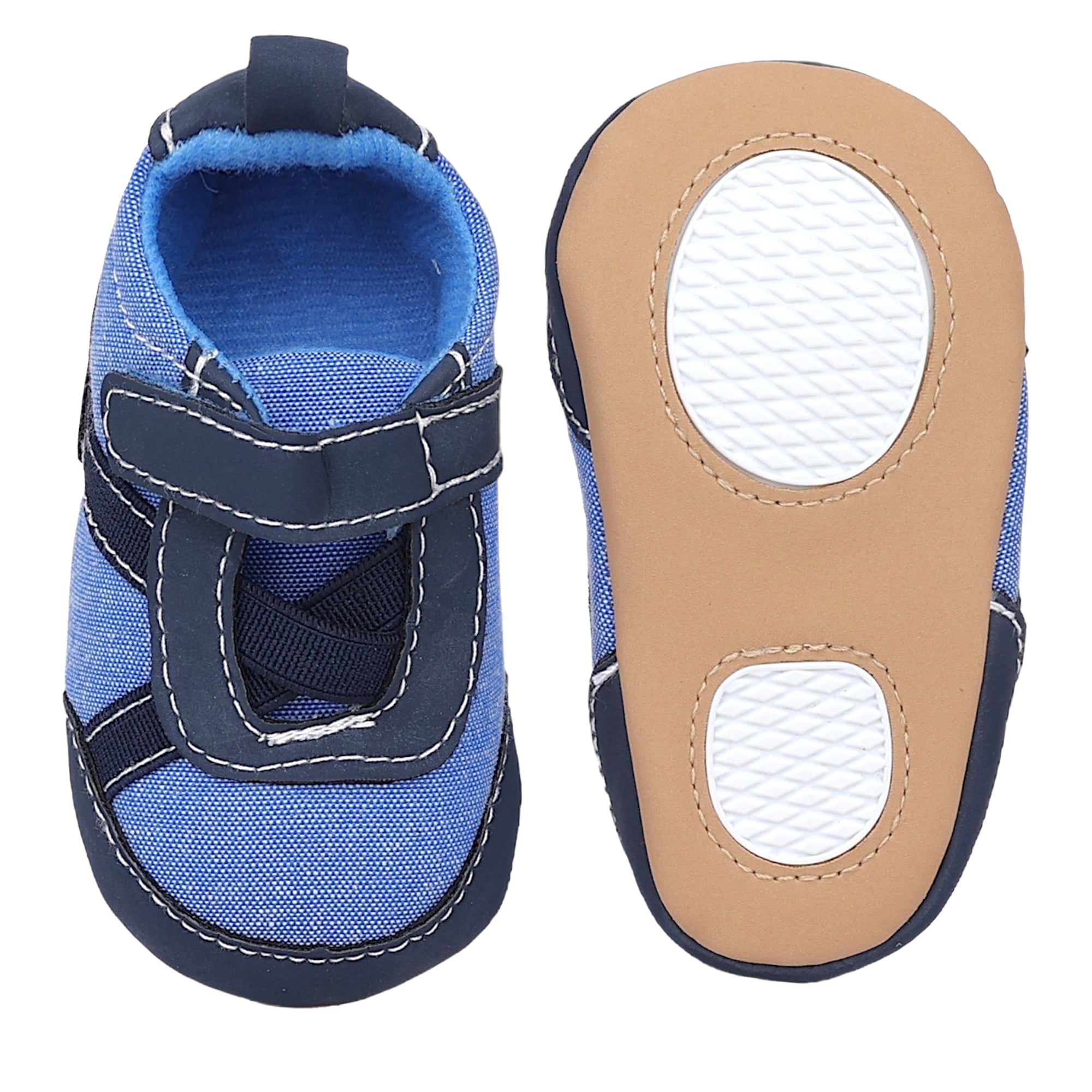 Baby Moo Stylish Velcro Straps Anti-Skid Sneakers - Blue