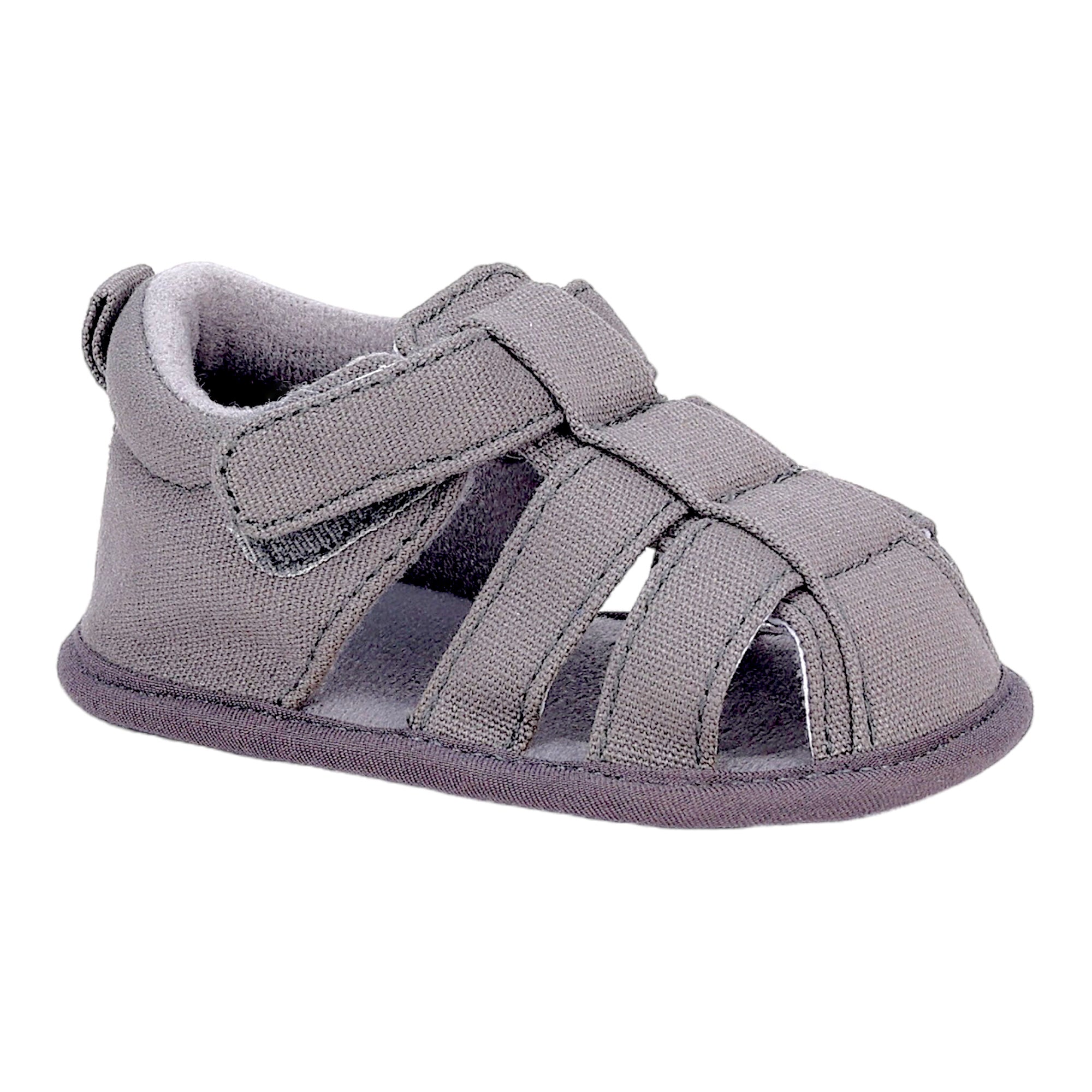 Baby Moo Stylish Breathable Velcro Straps Anti-Skid Sandals - Grey