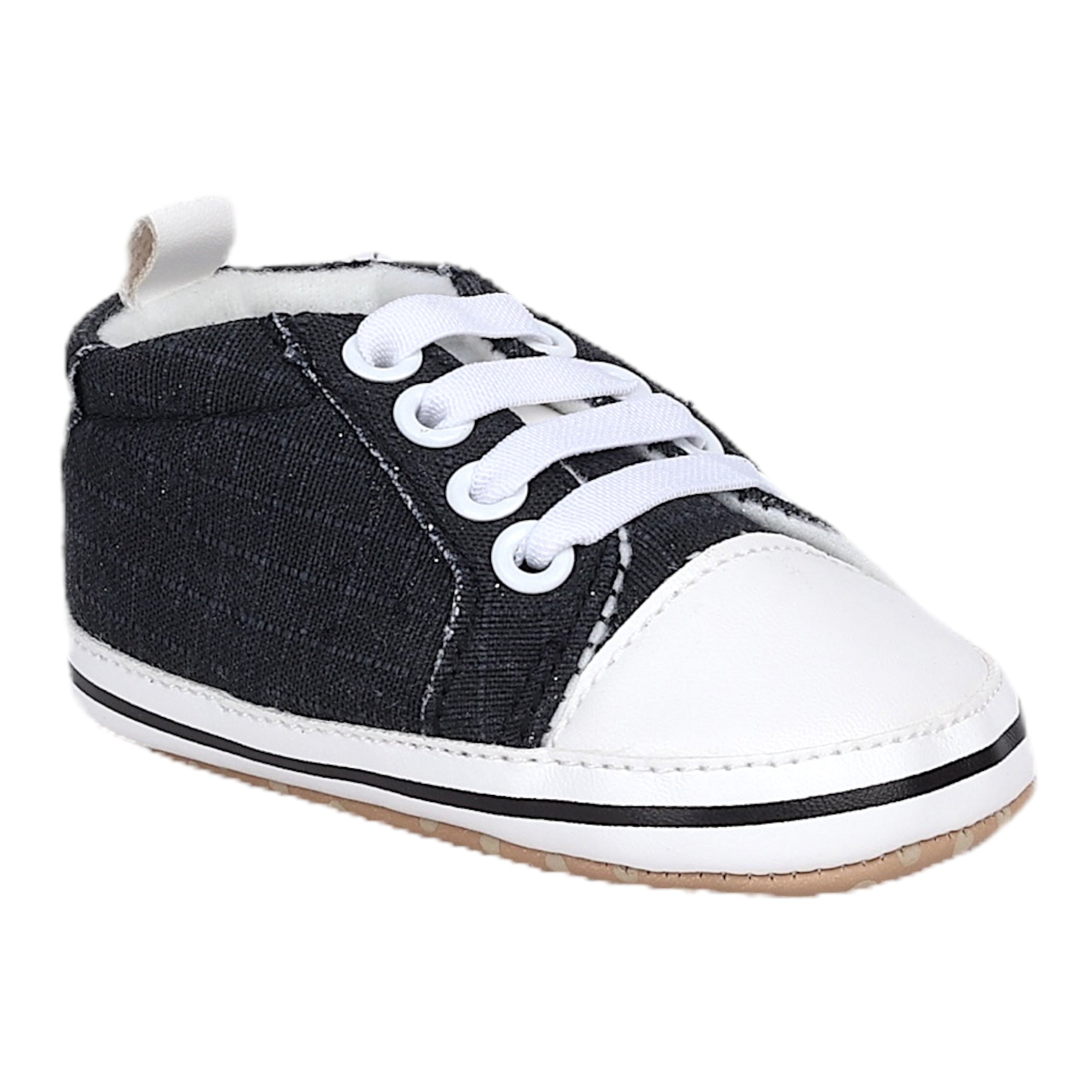 Baby Moo Canvas All Stars Anti-Skid Classic Sneakers - Black, White