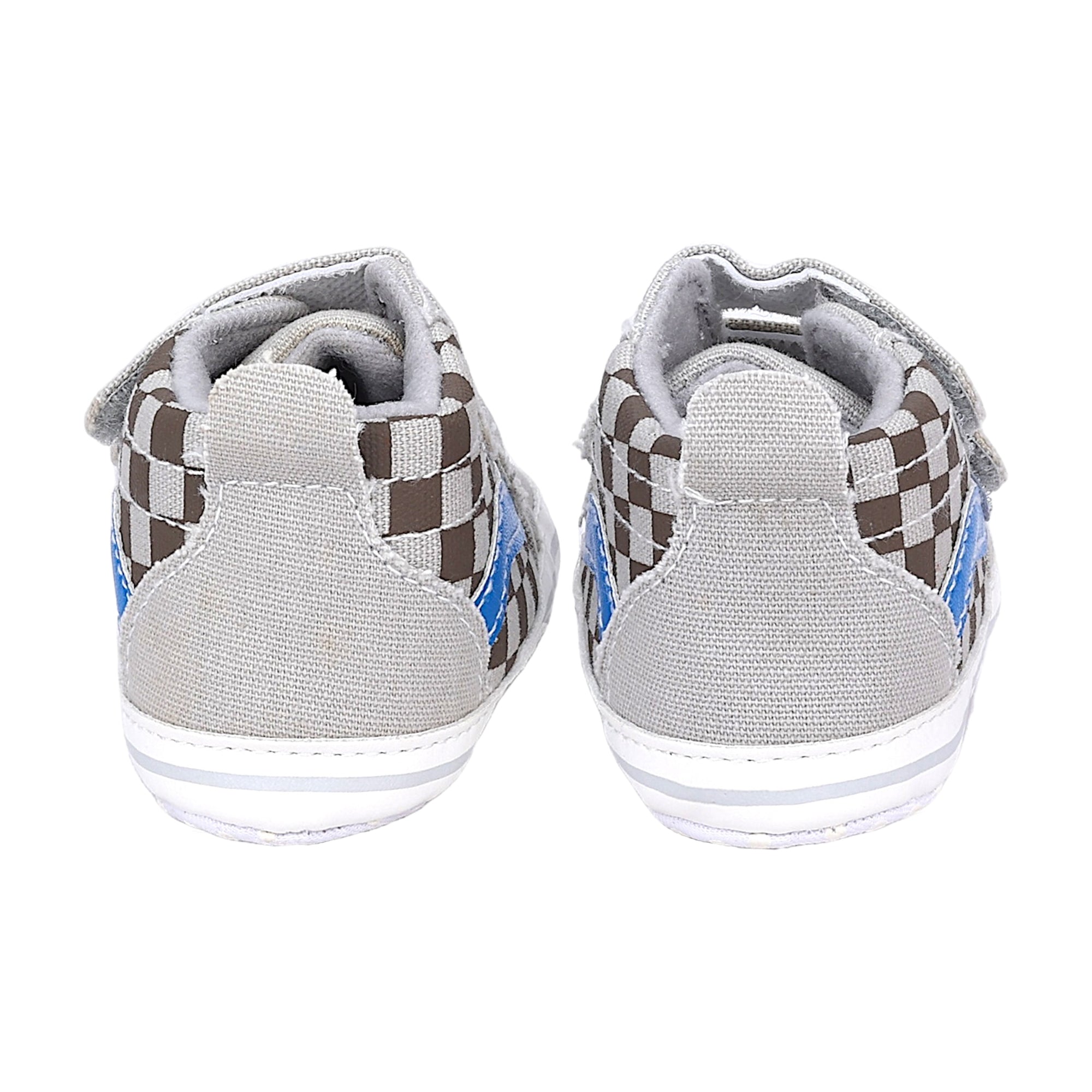 Baby Moo Stylish Casual Velcro Straps Anti-Skid Sneakers - Grey