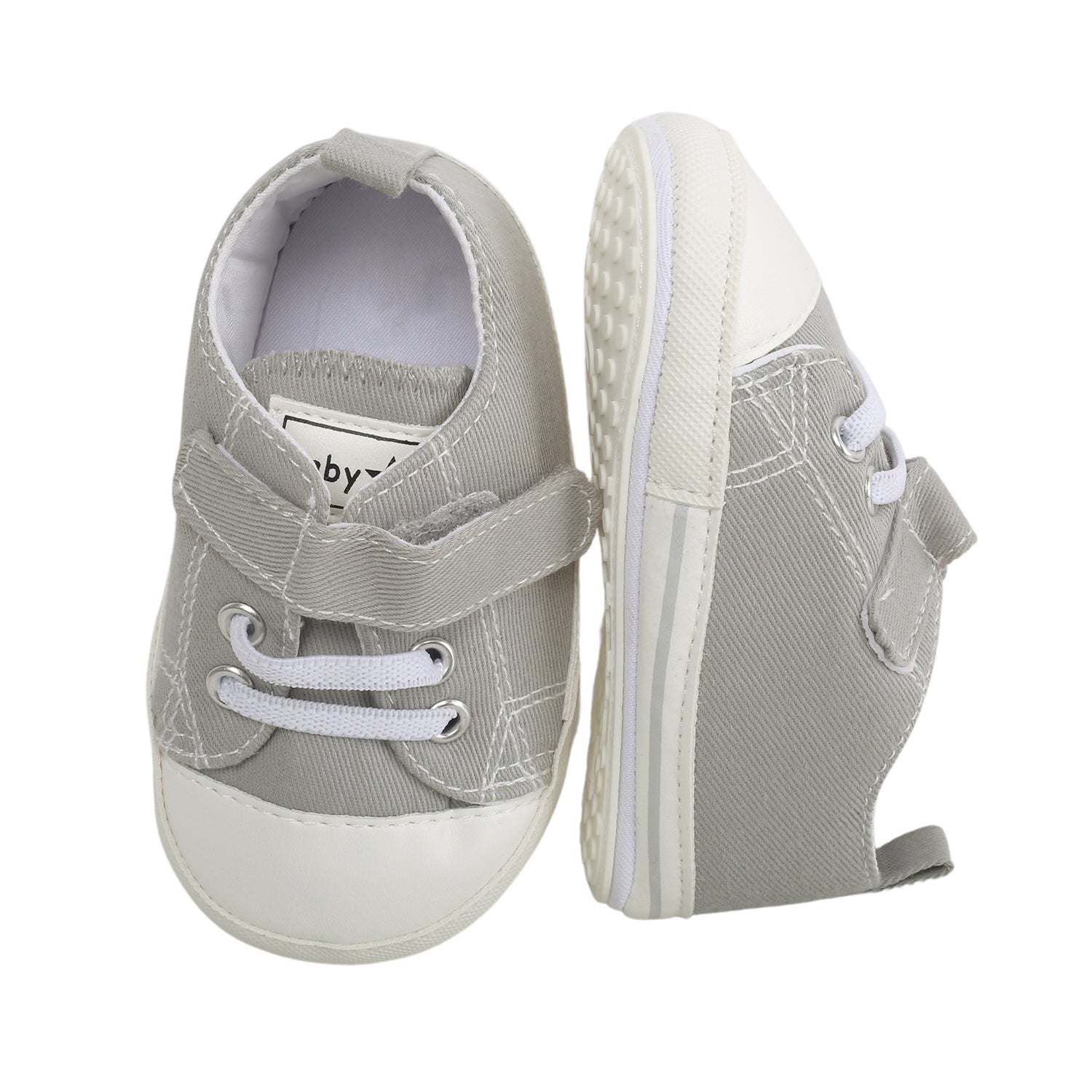 Baby Moo Grey Velcro Sneakers