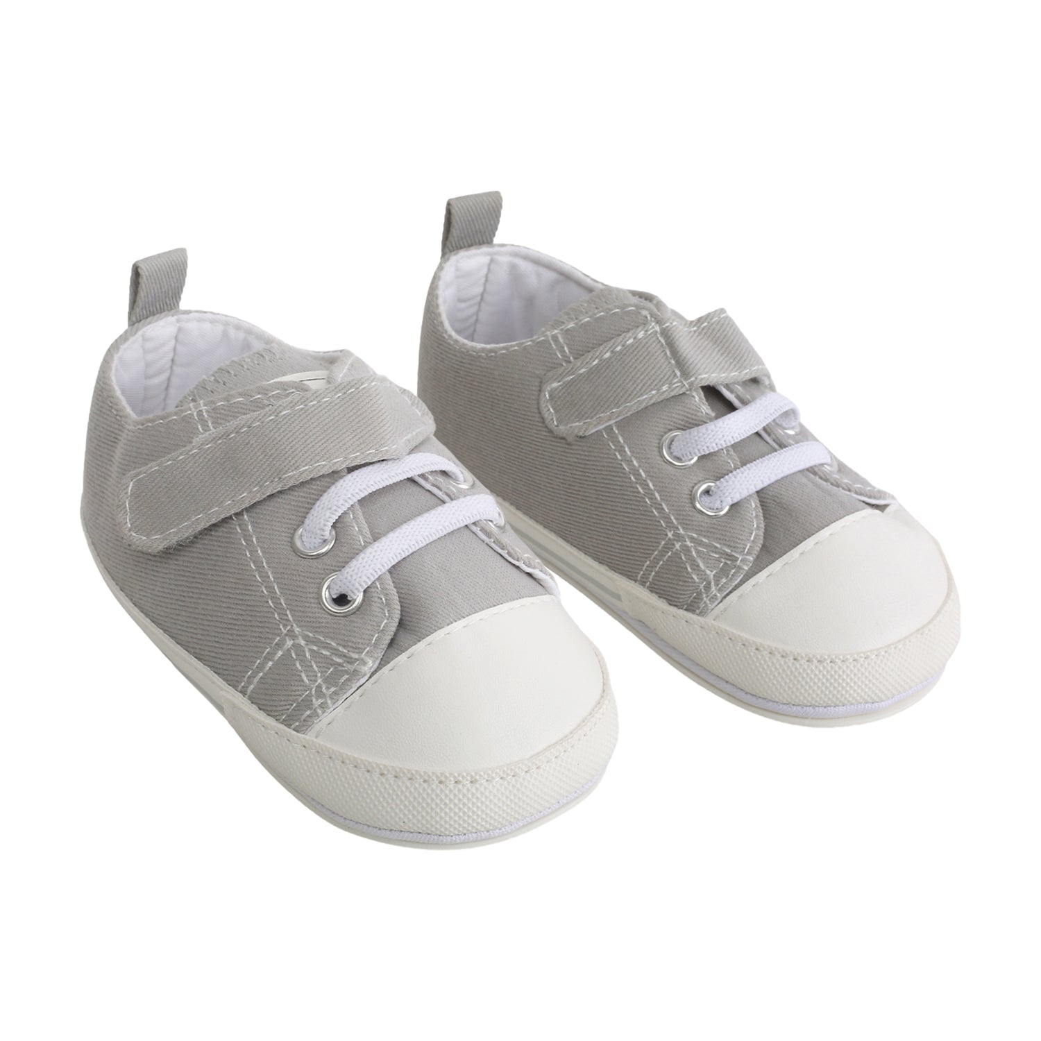Baby Moo Grey Velcro Sneakers