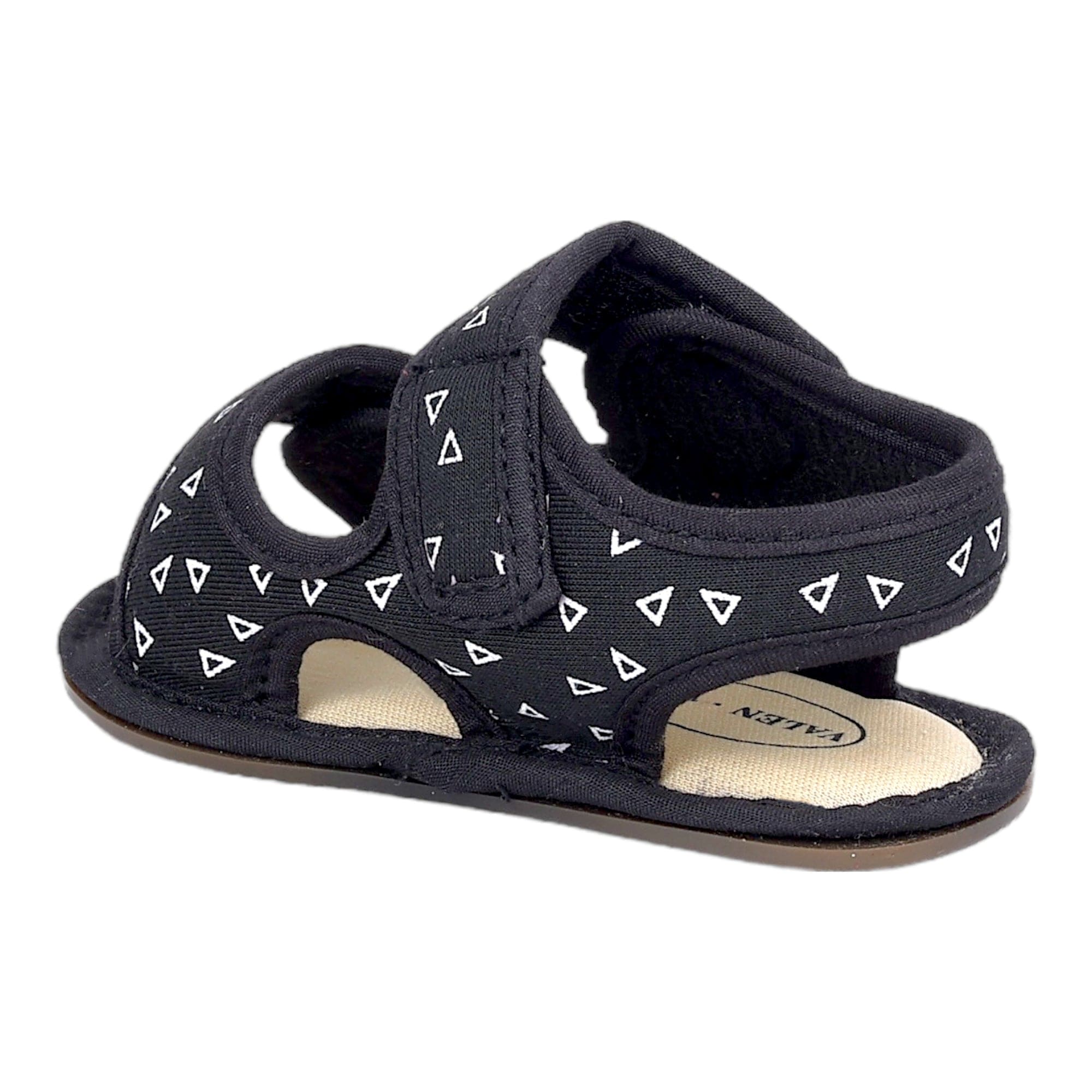 Baby Moo Triangle Comfortable Anti-Skid Velcro Floater Sandals - Black