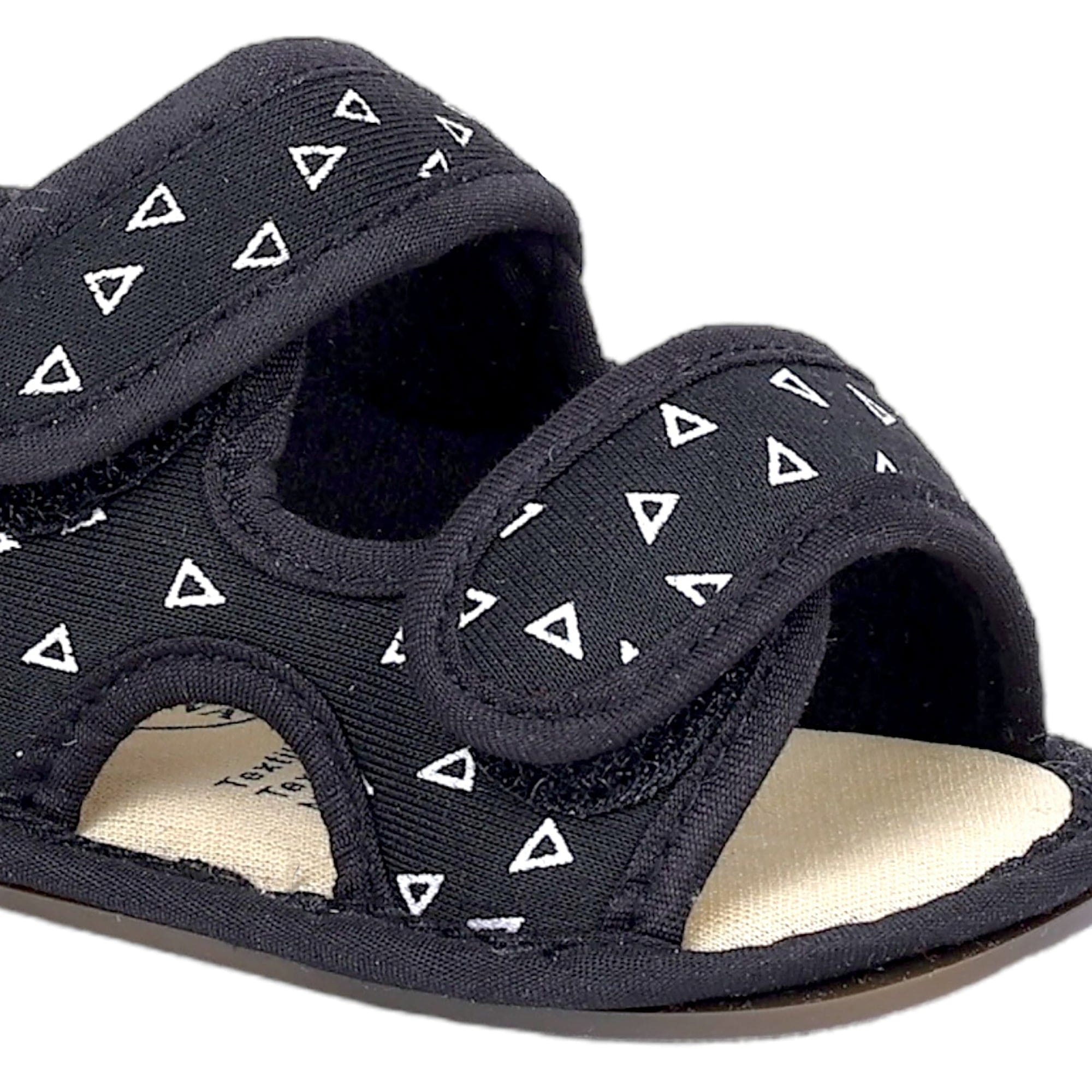 Baby Moo Triangle Comfortable Anti-Skid Velcro Floater Sandals - Black