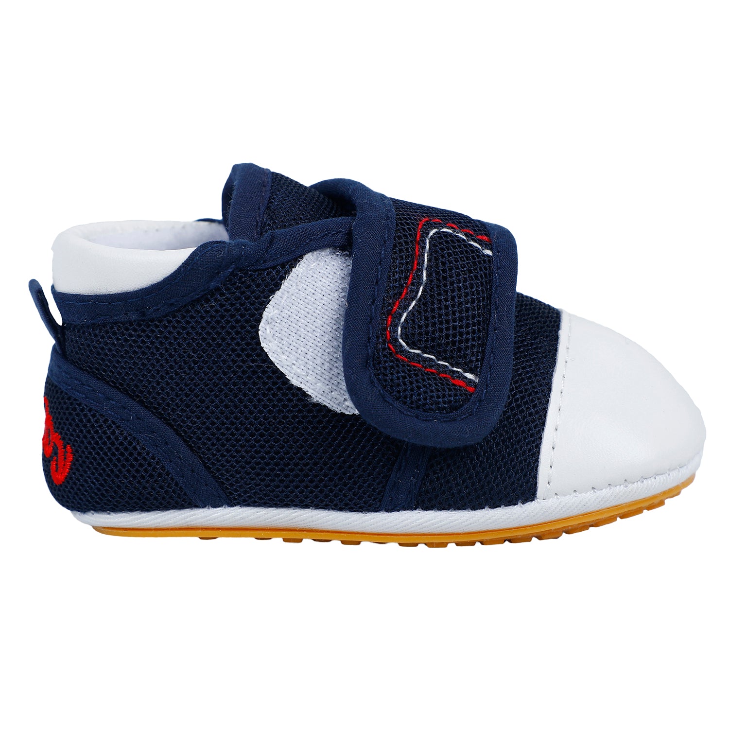 Casual Blue And White Velcro Booties