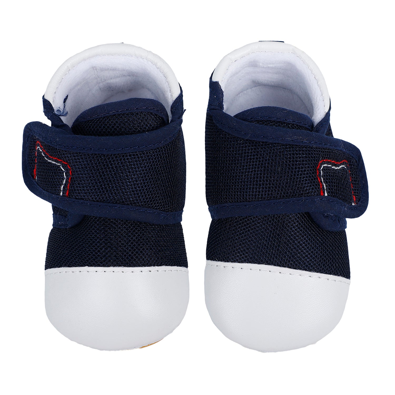 Casual Blue And White Velcro Booties