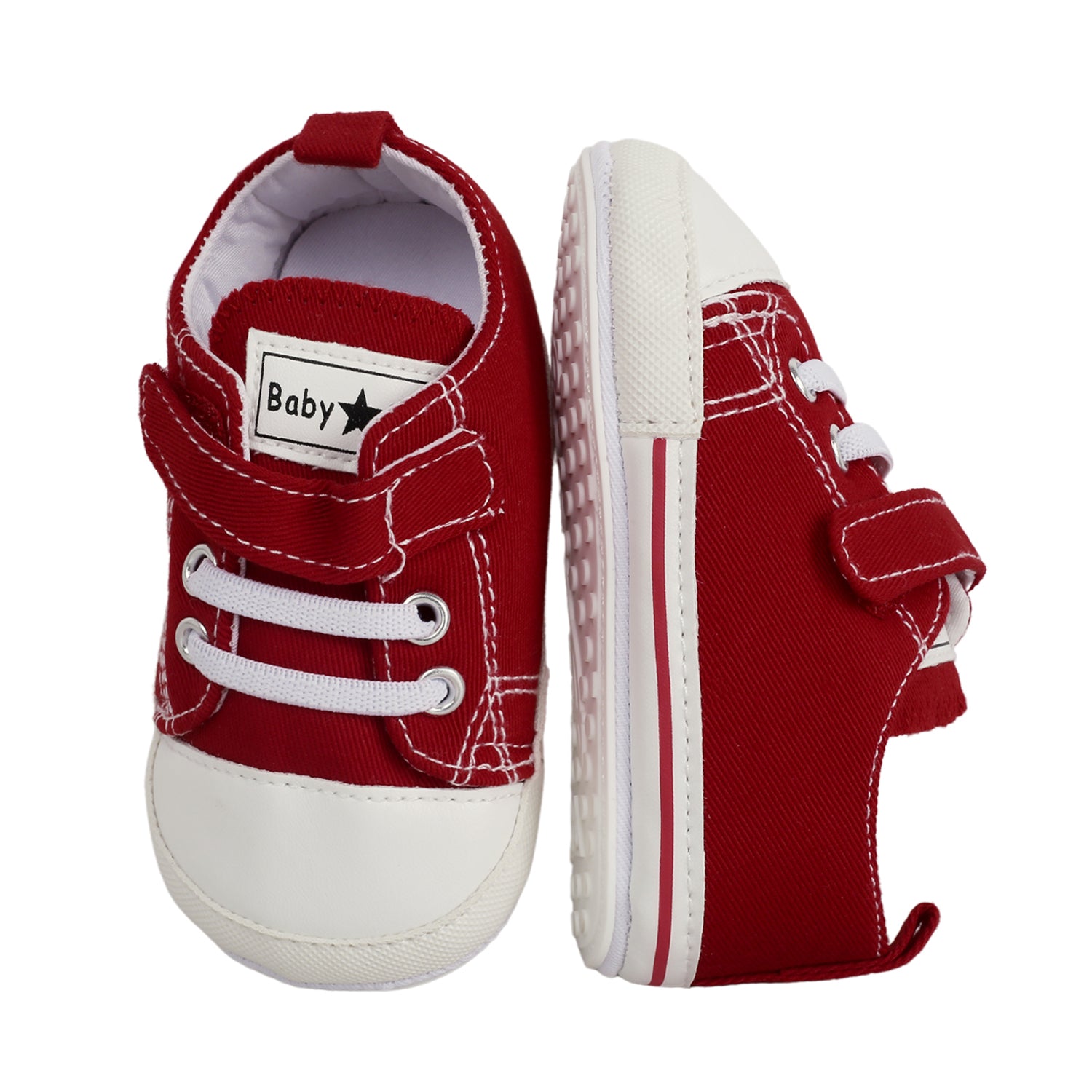 Baby Moo Red Velcro Sneakers