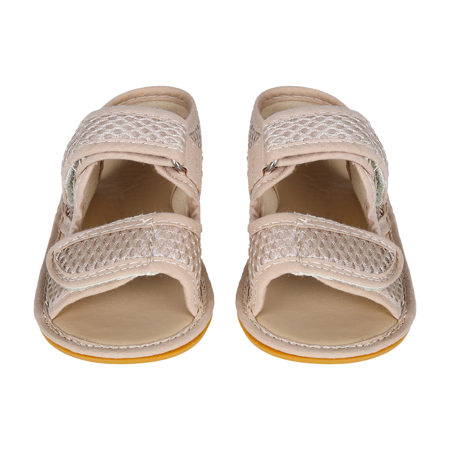 Solid Hookloop Comfortable Anti-skid Floater Sandals - Beige