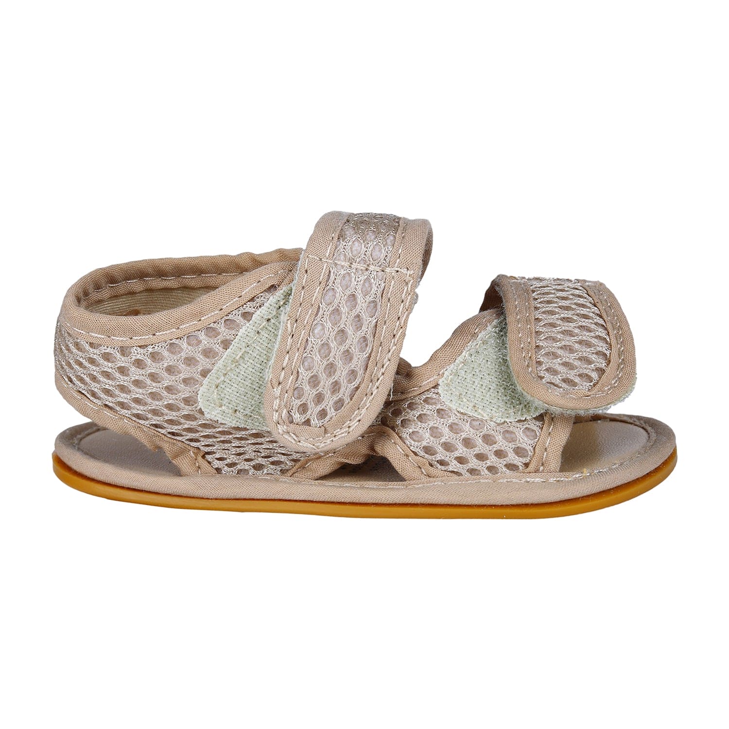 Solid Hookloop Comfortable Anti-skid Floater Sandals - Beige