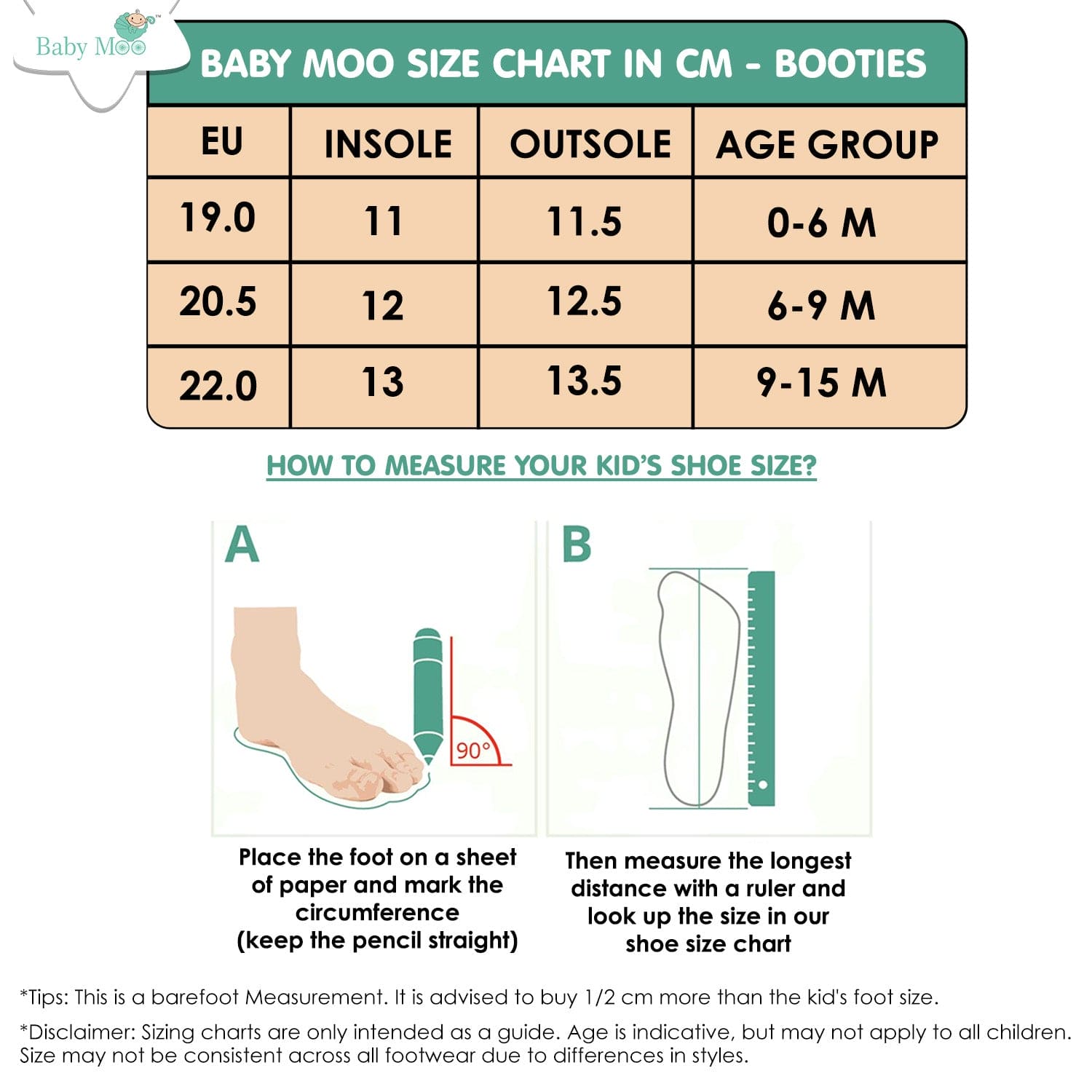 Kids Baby Footwear Size Chart Baby Shoes Size Size Chart New