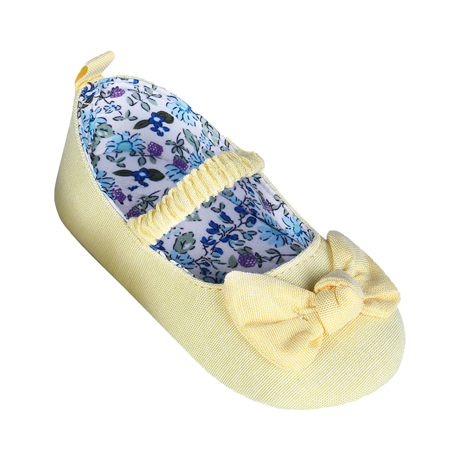 Bowknot Premium Girls Anti-Slip Ballerina Booties - Yellow