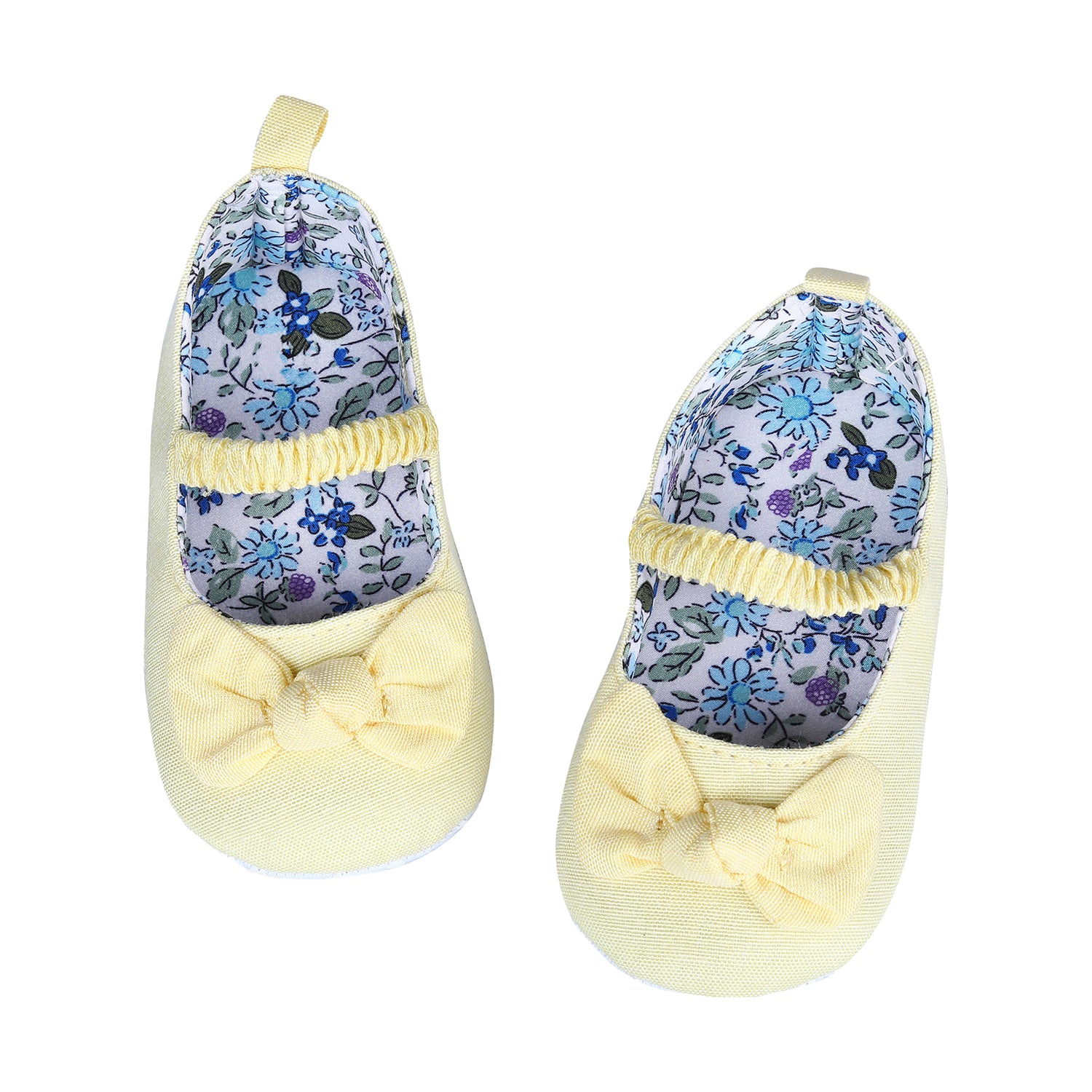 Bowknot Premium Girls Anti-Slip Ballerina Booties - Yellow