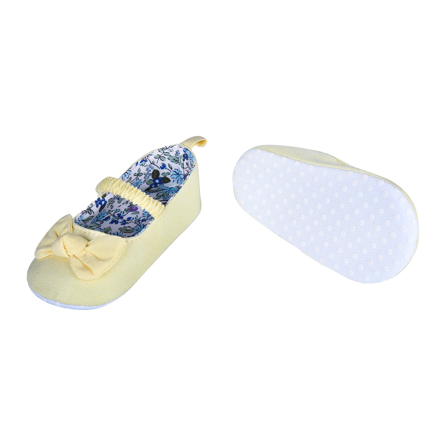 Bowknot Premium Girls Anti-Slip Ballerina Booties - Yellow