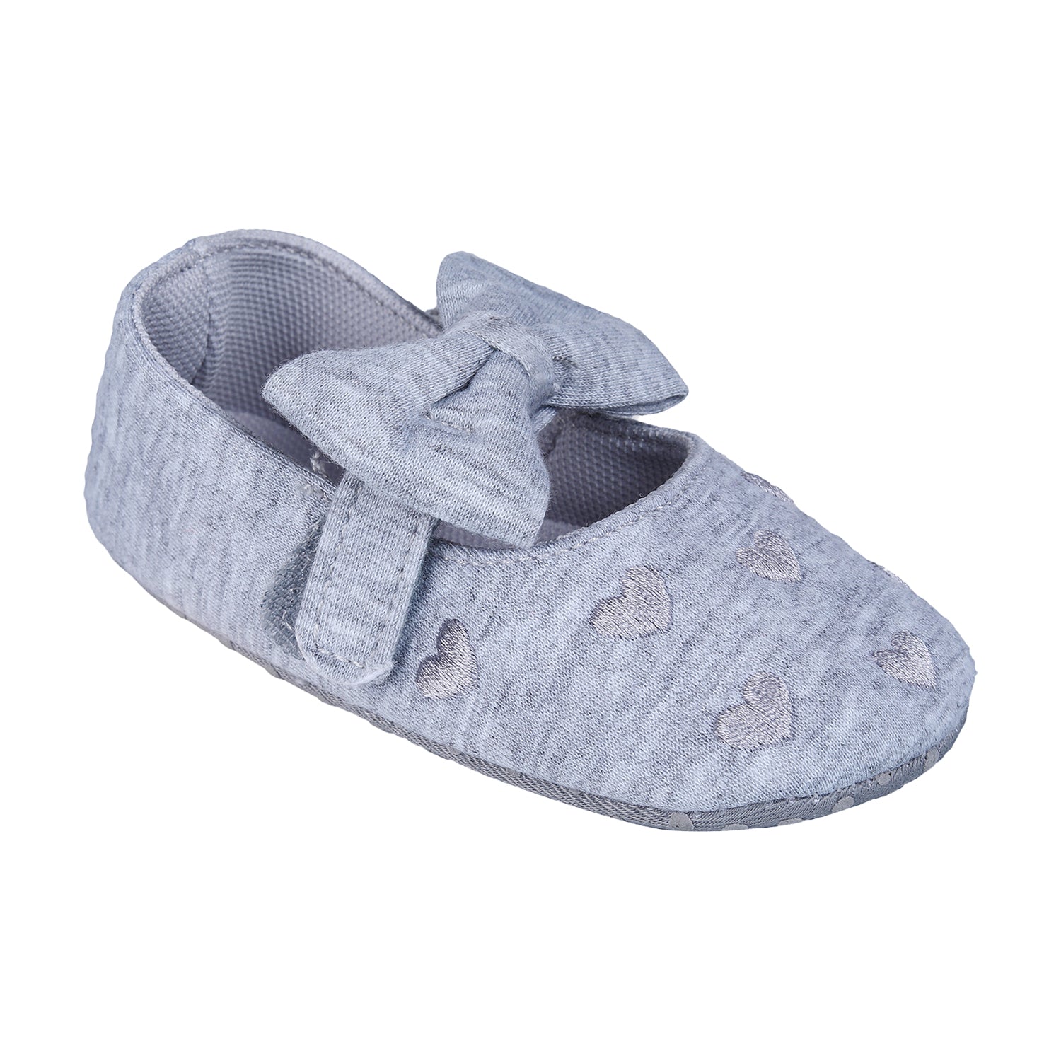 Princess Heart Premium Girls Anti-Slip Ballerina Booties - Grey
