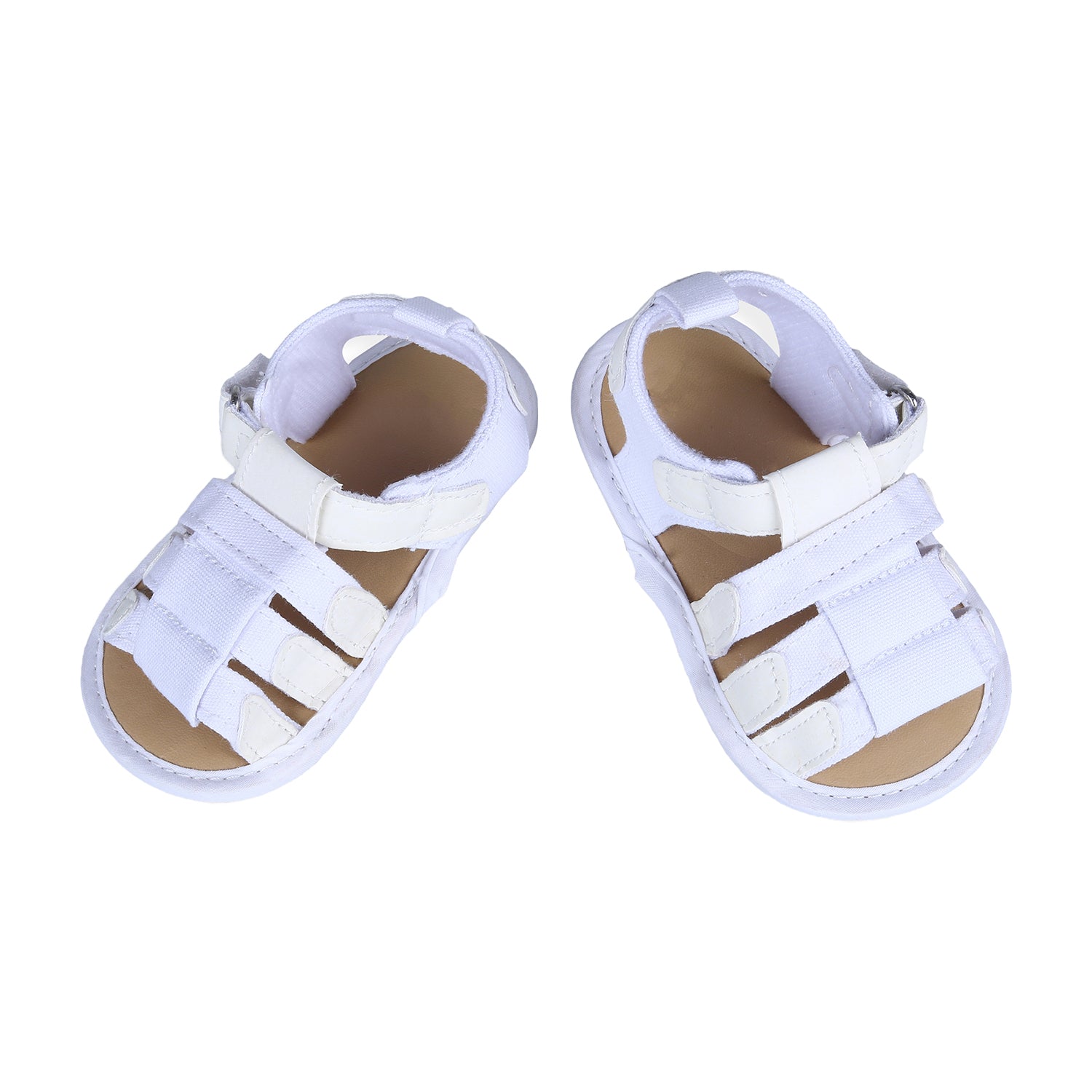 Plain Stylish And Comfortable Open Toe Sandal Booties - White