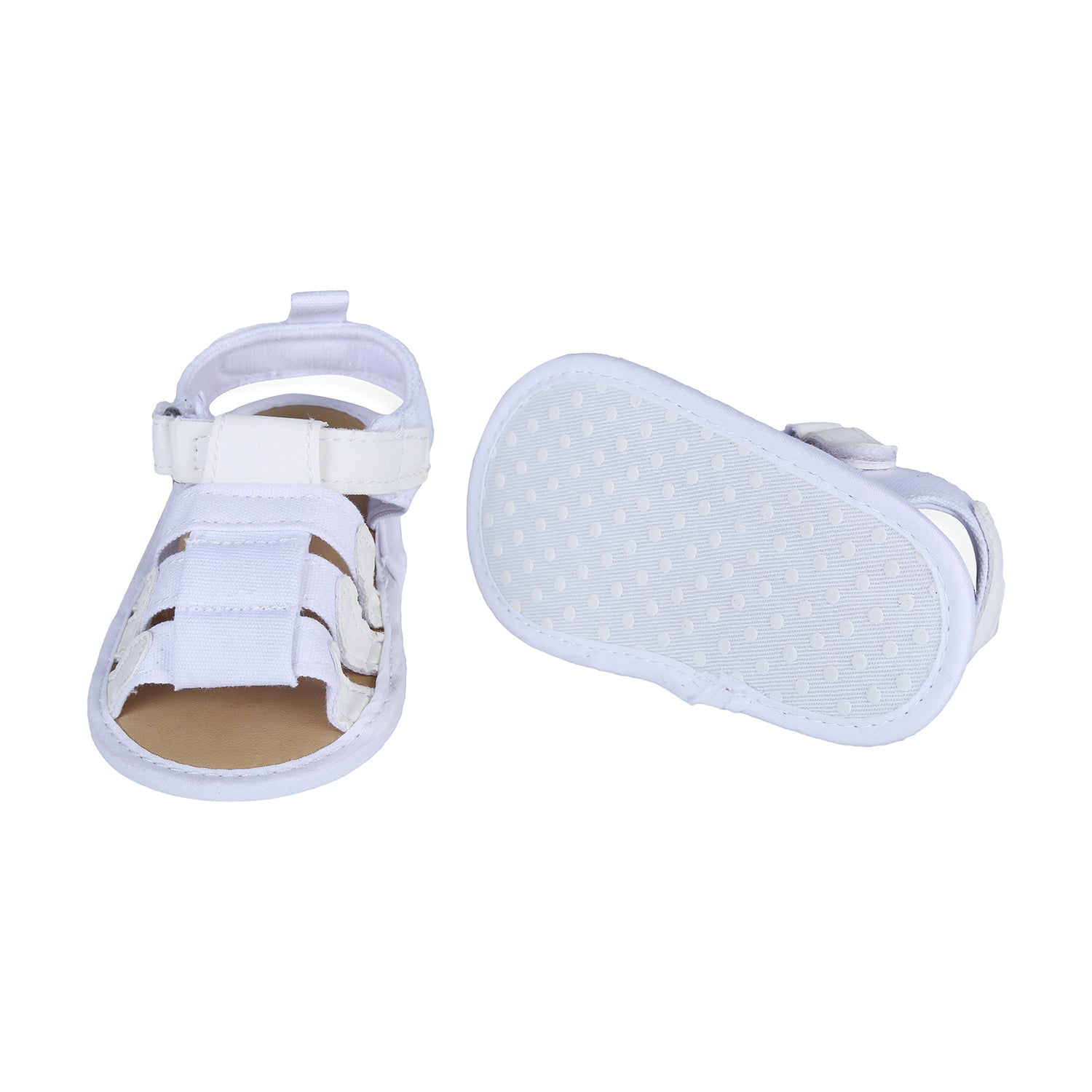 Plain Stylish And Comfortable Open Toe Sandal Booties - White