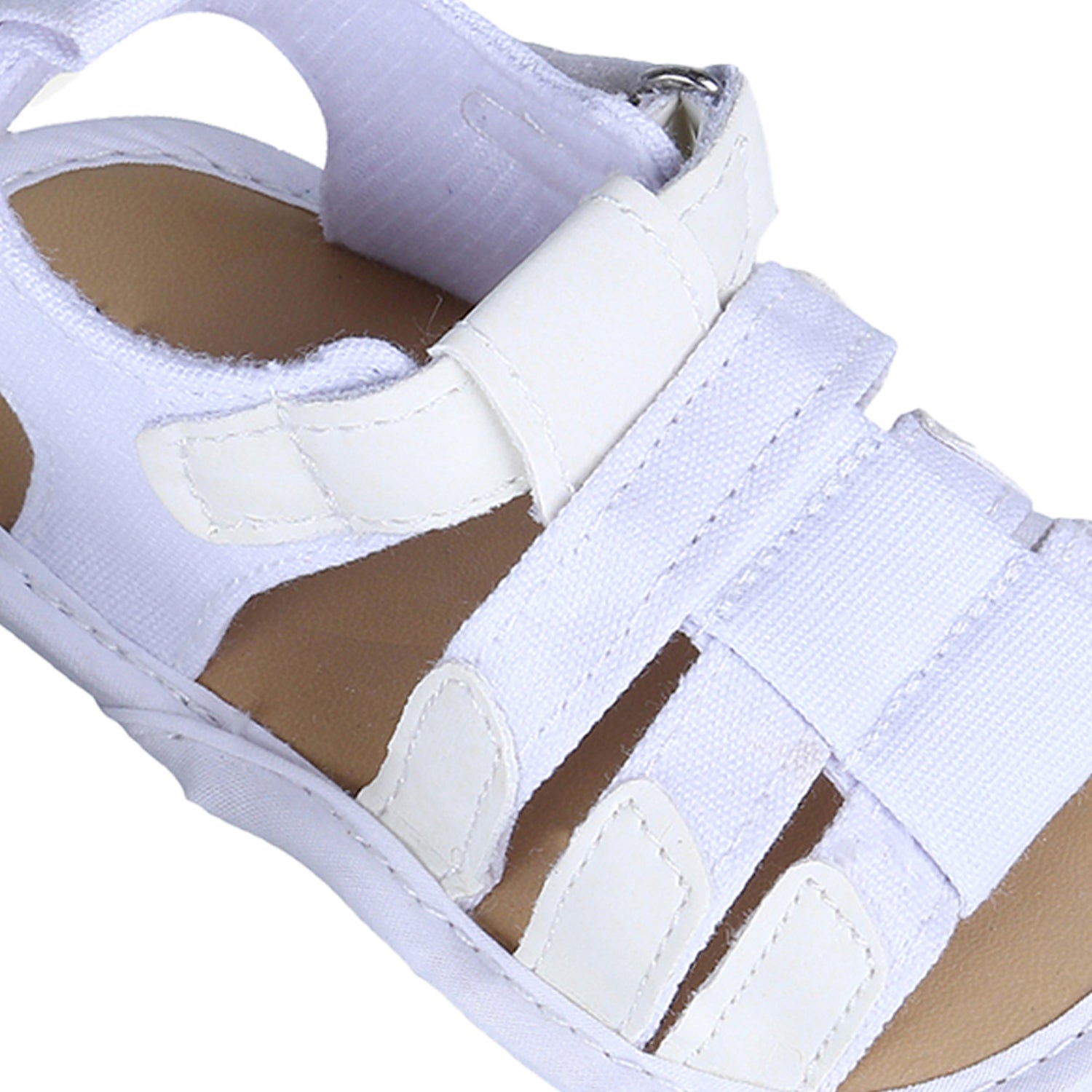 Plain Stylish And Comfortable Open Toe Sandal Booties - White