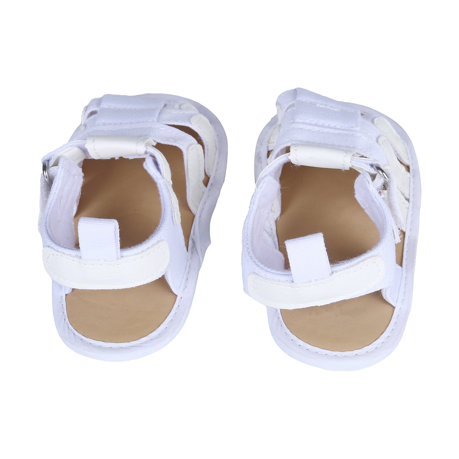 Plain Stylish And Comfortable Open Toe Sandal Booties - White