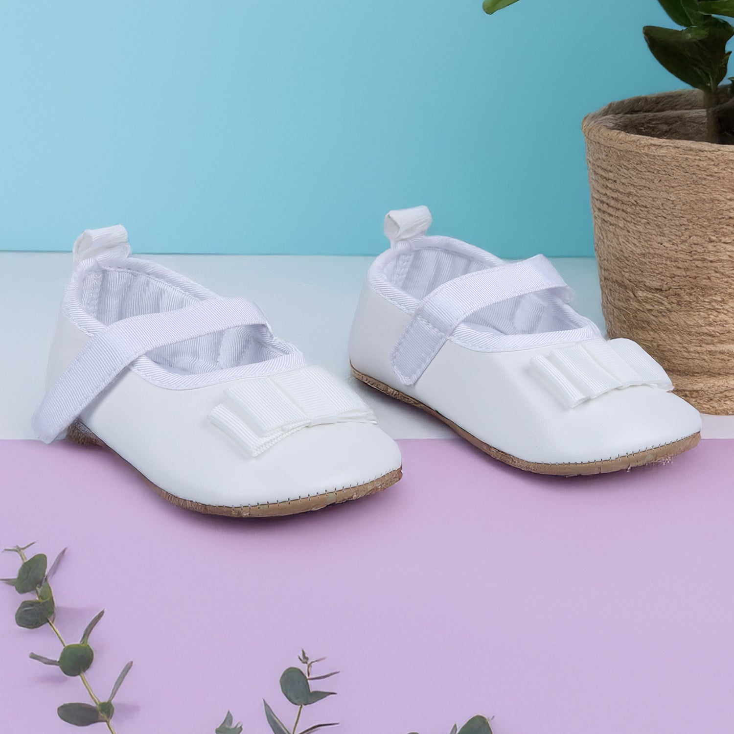 Bow Premium Girls Anti-Slip Ballerina Shoes - White