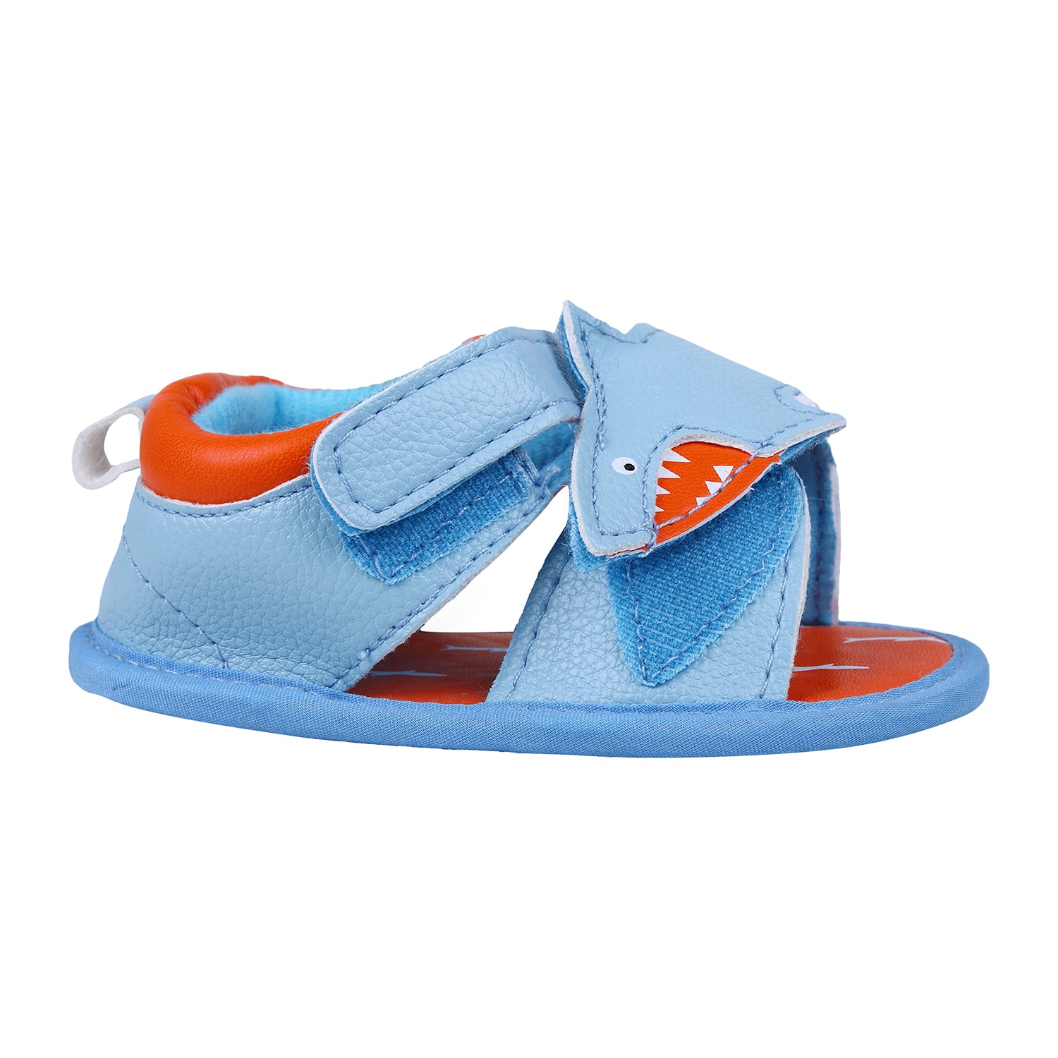 Shark Anti-Slip PU Leather Sole Sandals - Blue
