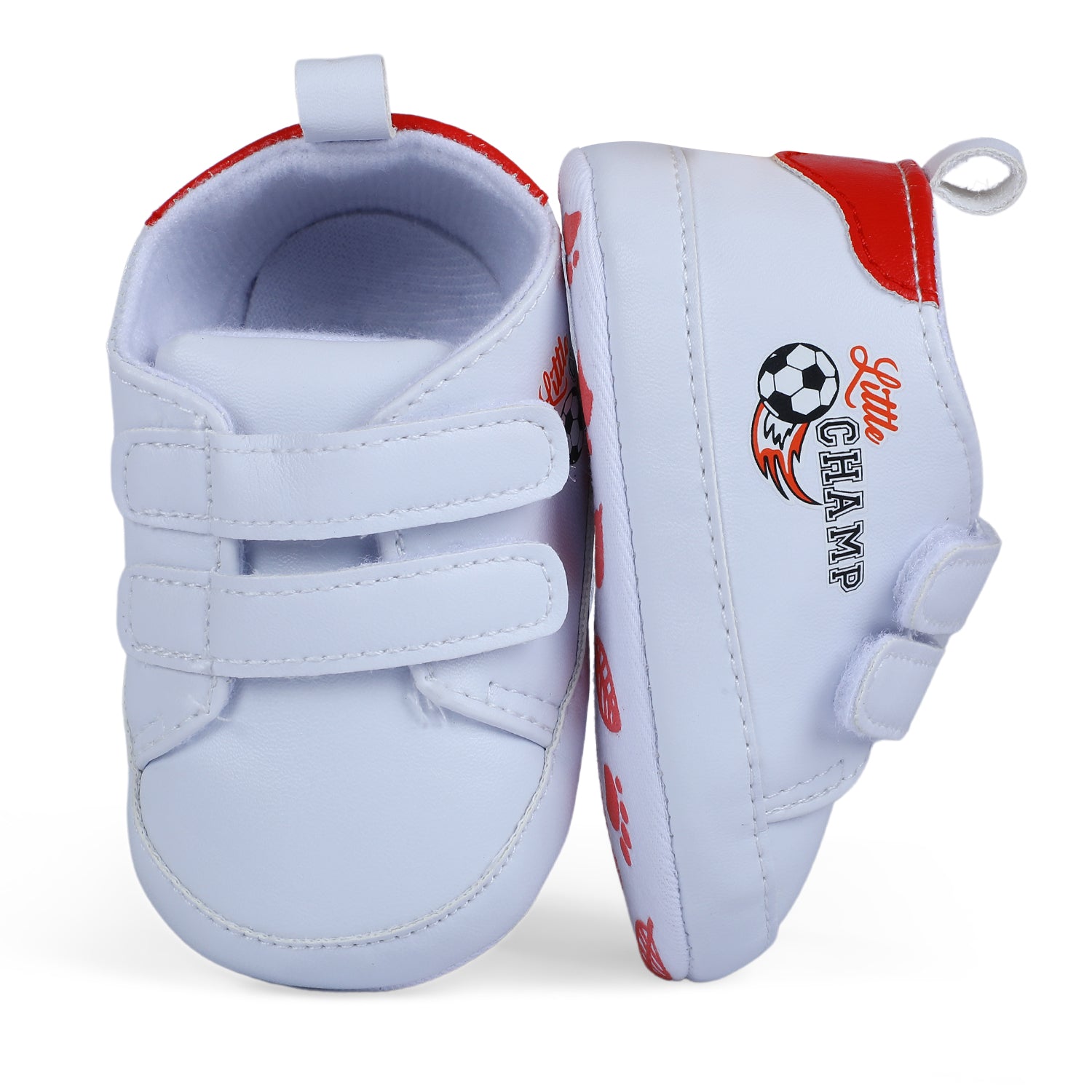 Baby Moo Little Champ Soft Sole Anti-Slip Booties - White - Baby Moo