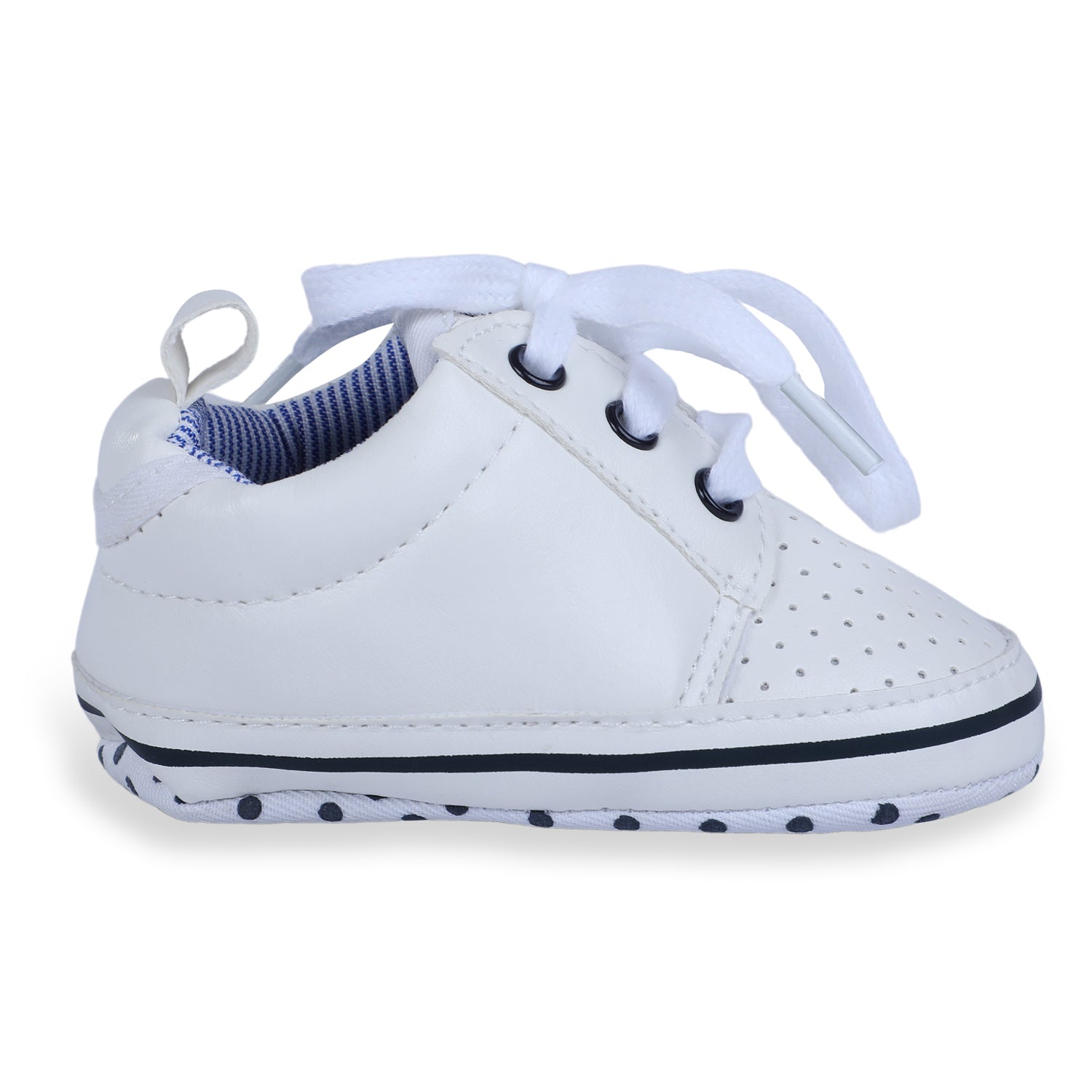 Baby Moo Classic Soft Sole Anti-Slip Booties - White - Baby Moo