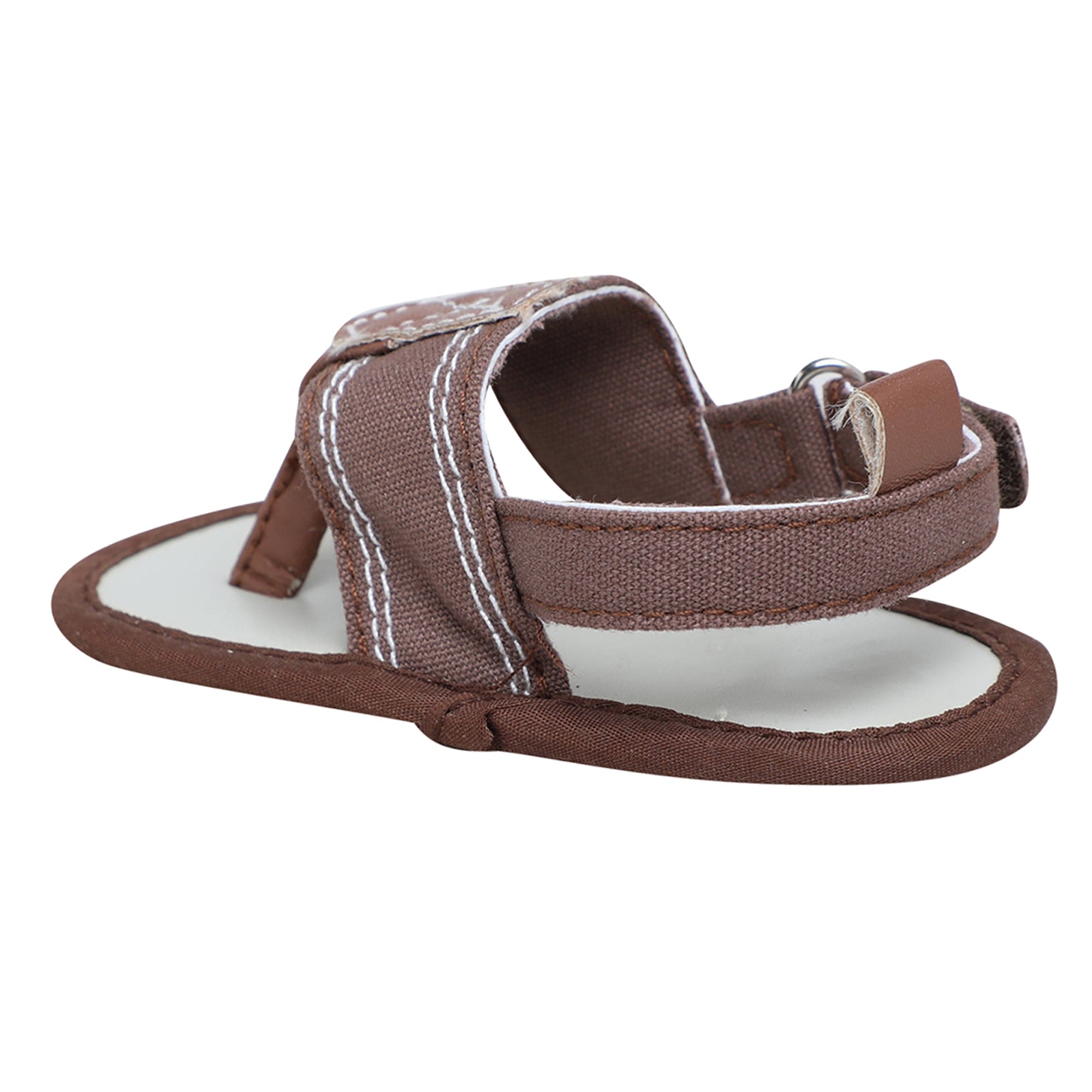 Baby Moo Classic Hook-Loop Anti-Skid Open Toe Formal Sandals - Brown