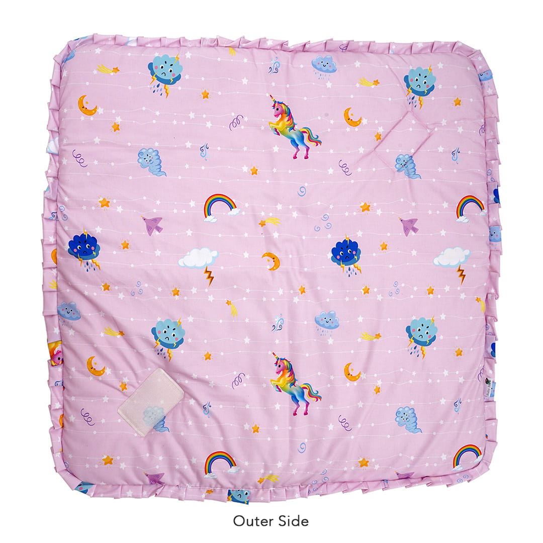 Baby Moo Unicorn Premium Quilted Hood Wrapper - Pink - Baby Moo