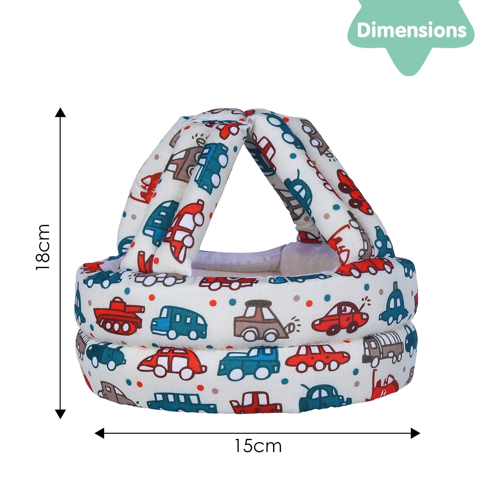 Baby Moo Car & Truck Head Protection Adjustable Cushioned Safety Helmet - Cream